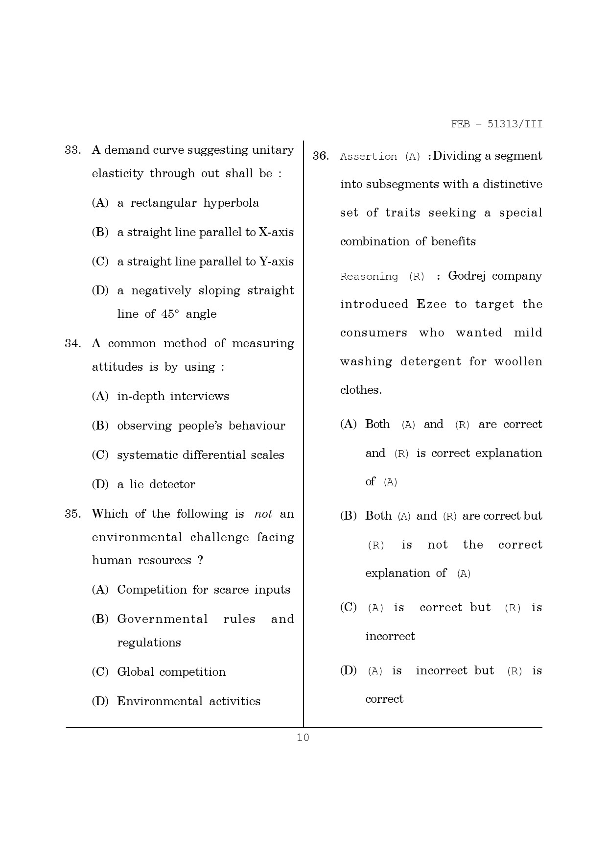 Maharashtra SET Management Question Paper III February 2013 10