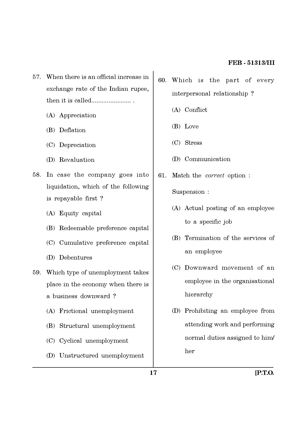 Maharashtra SET Management Question Paper III February 2013 17