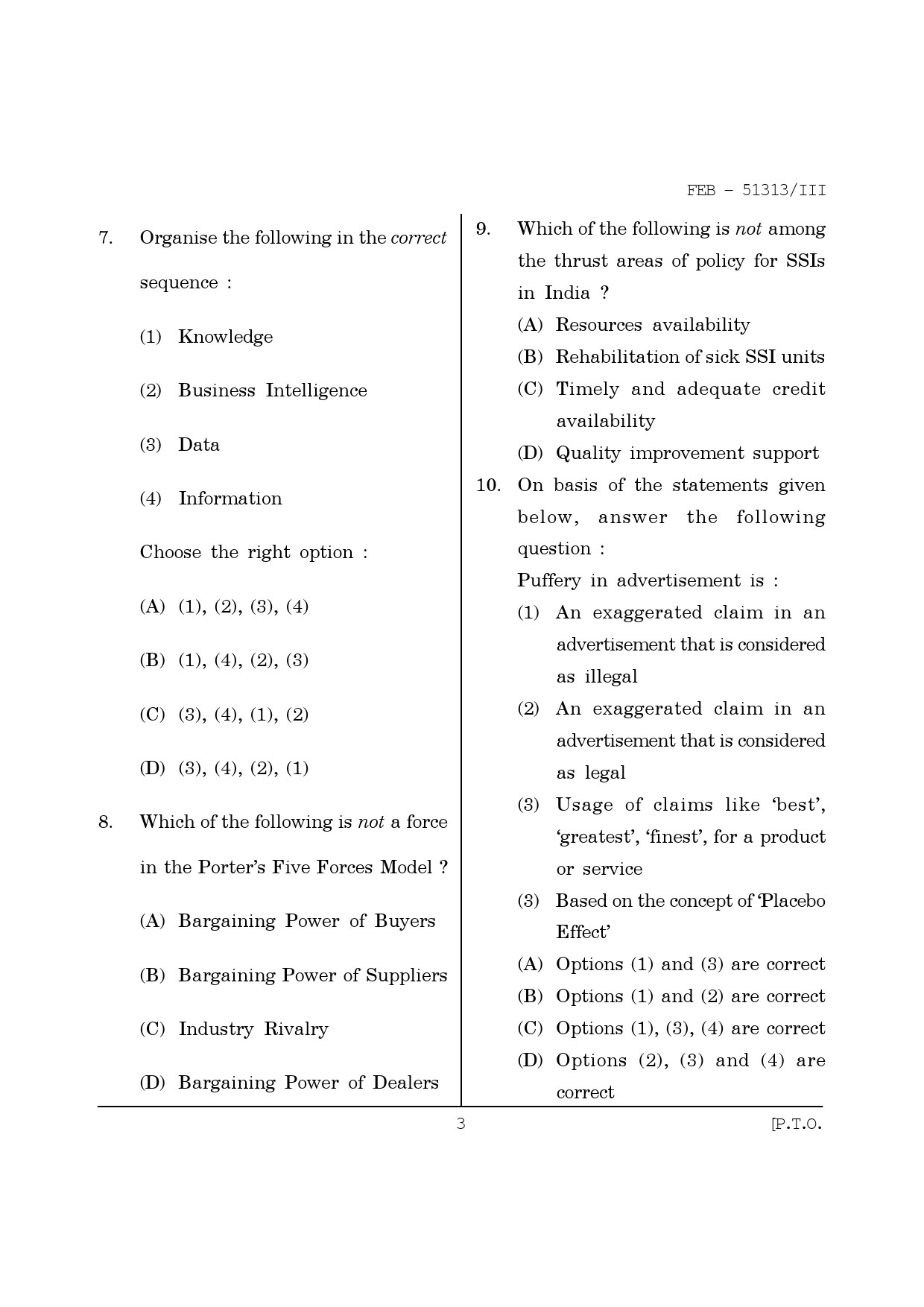 Maharashtra SET Management Question Paper III February 2013 3
