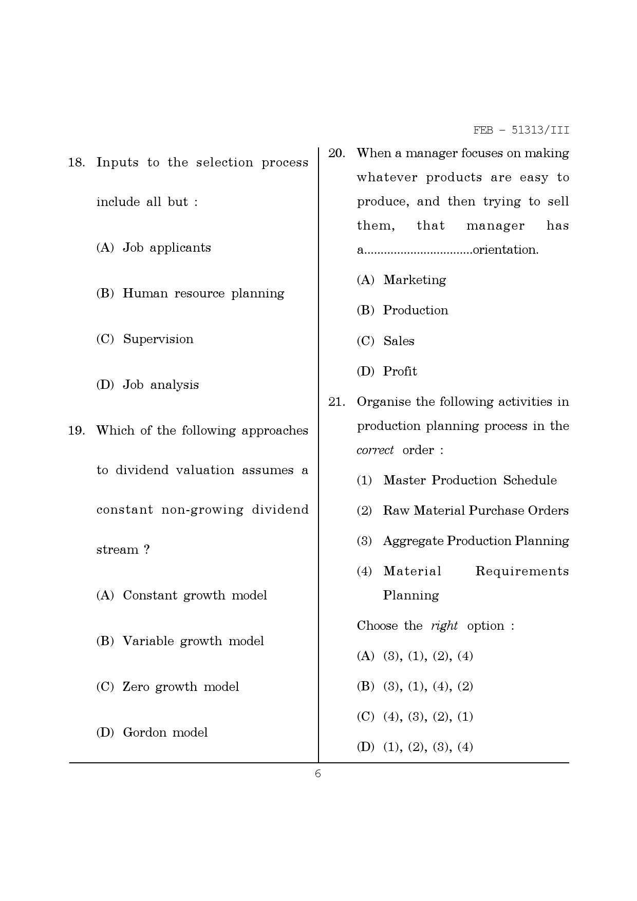 Maharashtra SET Management Question Paper III February 2013 6