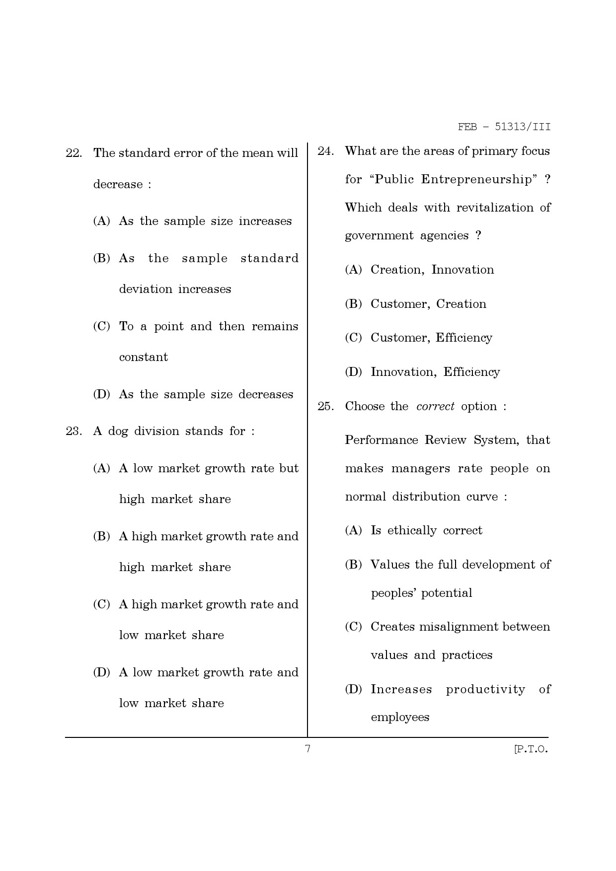Maharashtra SET Management Question Paper III February 2013 7