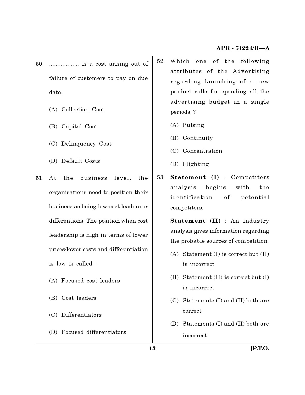 MH SET Management Question Paper II April 2024 12