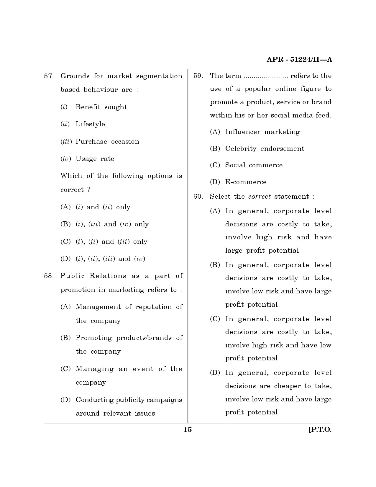 MH SET Management Question Paper II April 2024 14