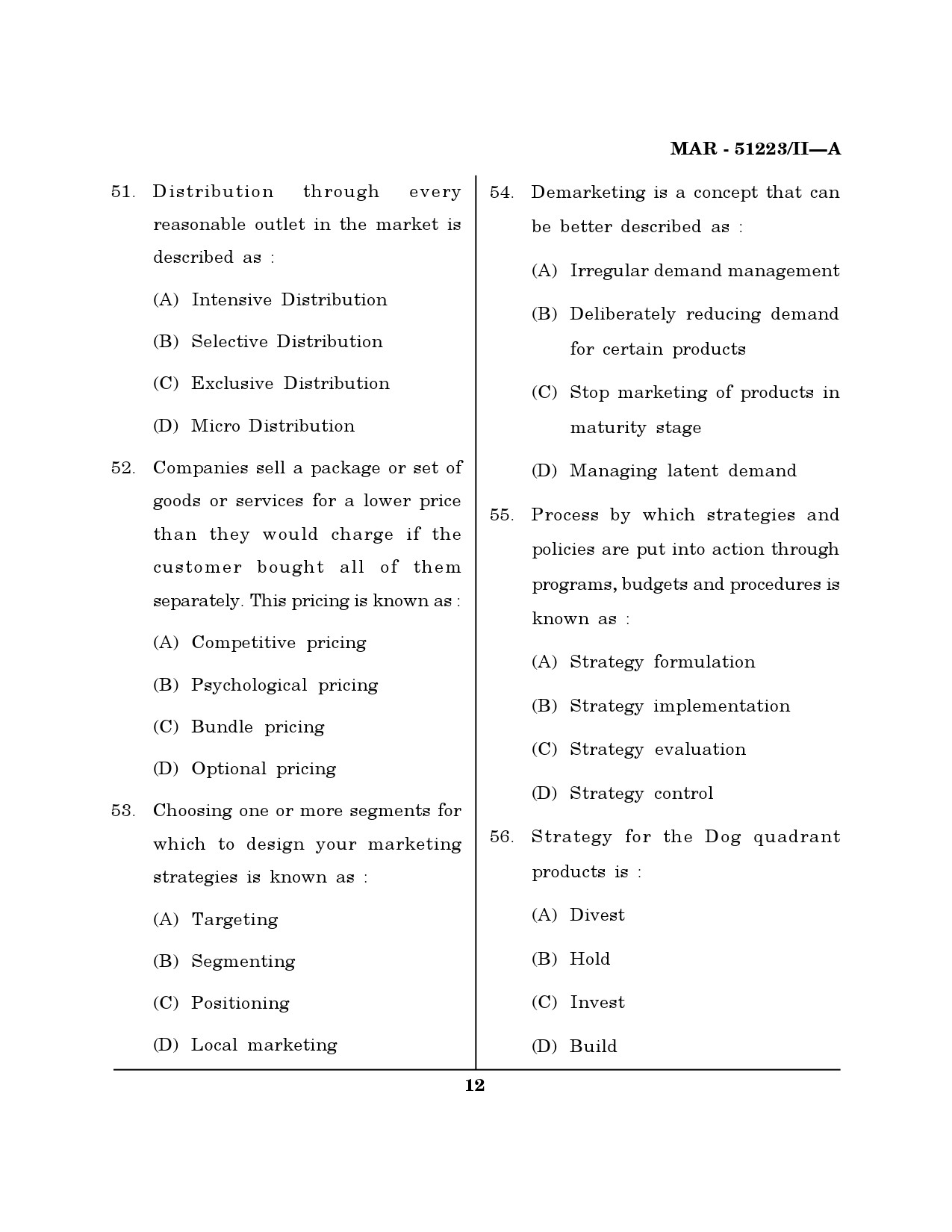 MH SET Management Question Paper II March 2023 11