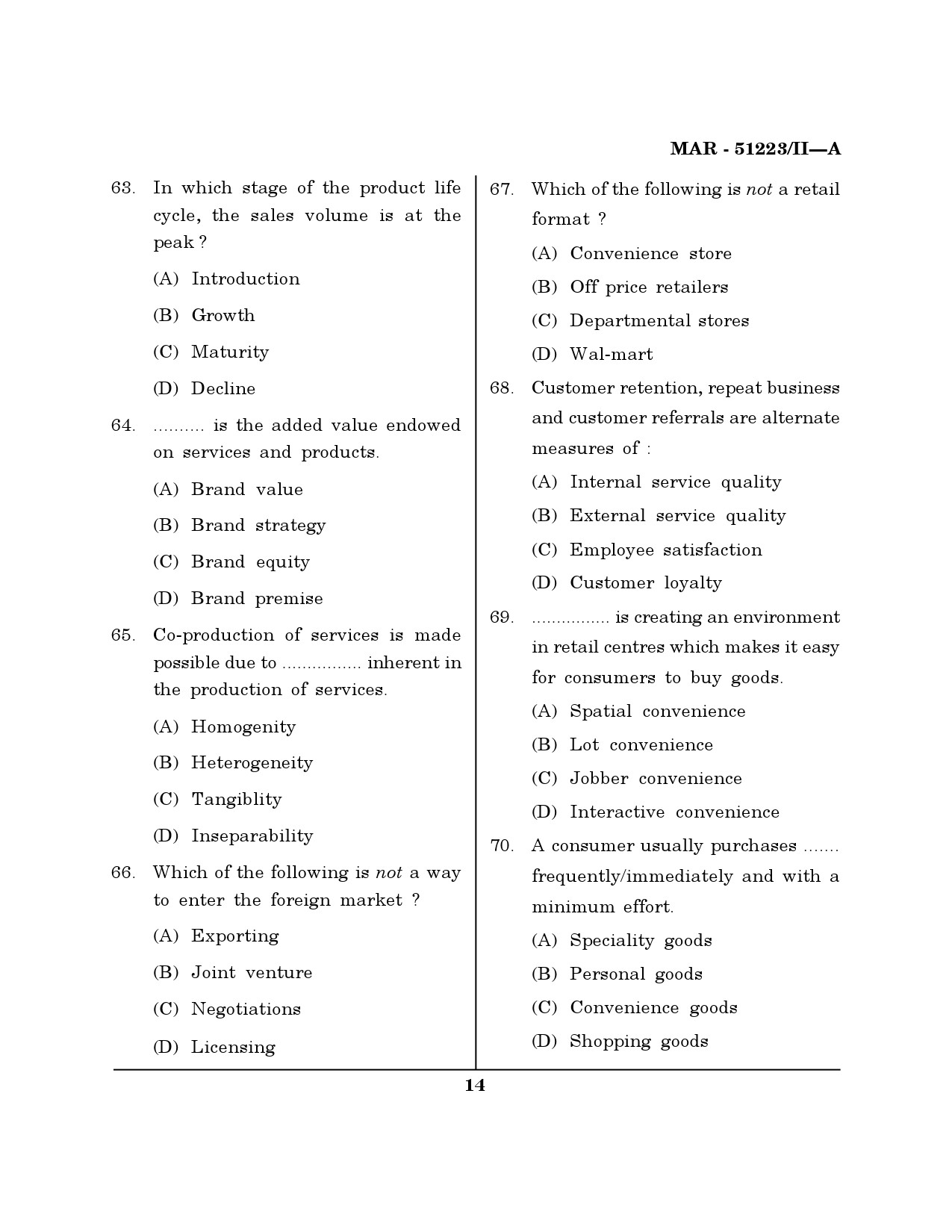 MH SET Management Question Paper II March 2023 13