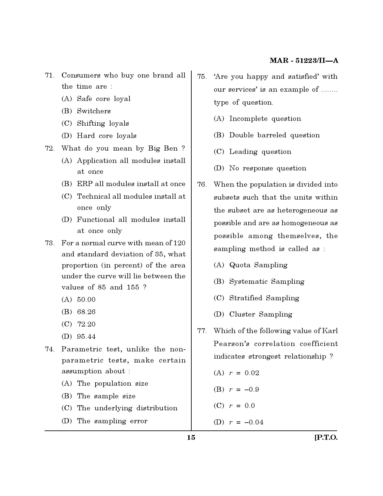 MH SET Management Question Paper II March 2023 14