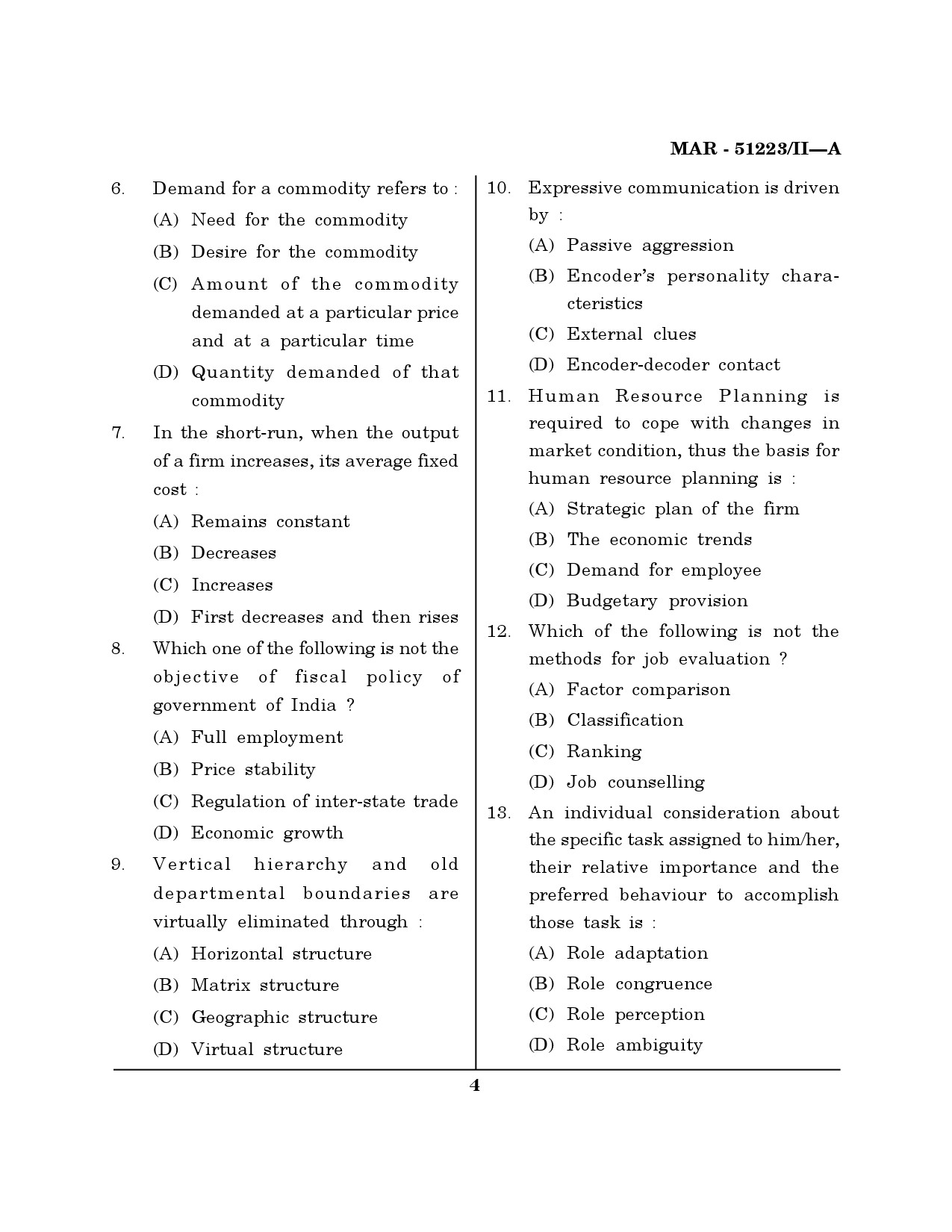 MH SET Management Question Paper II March 2023 3