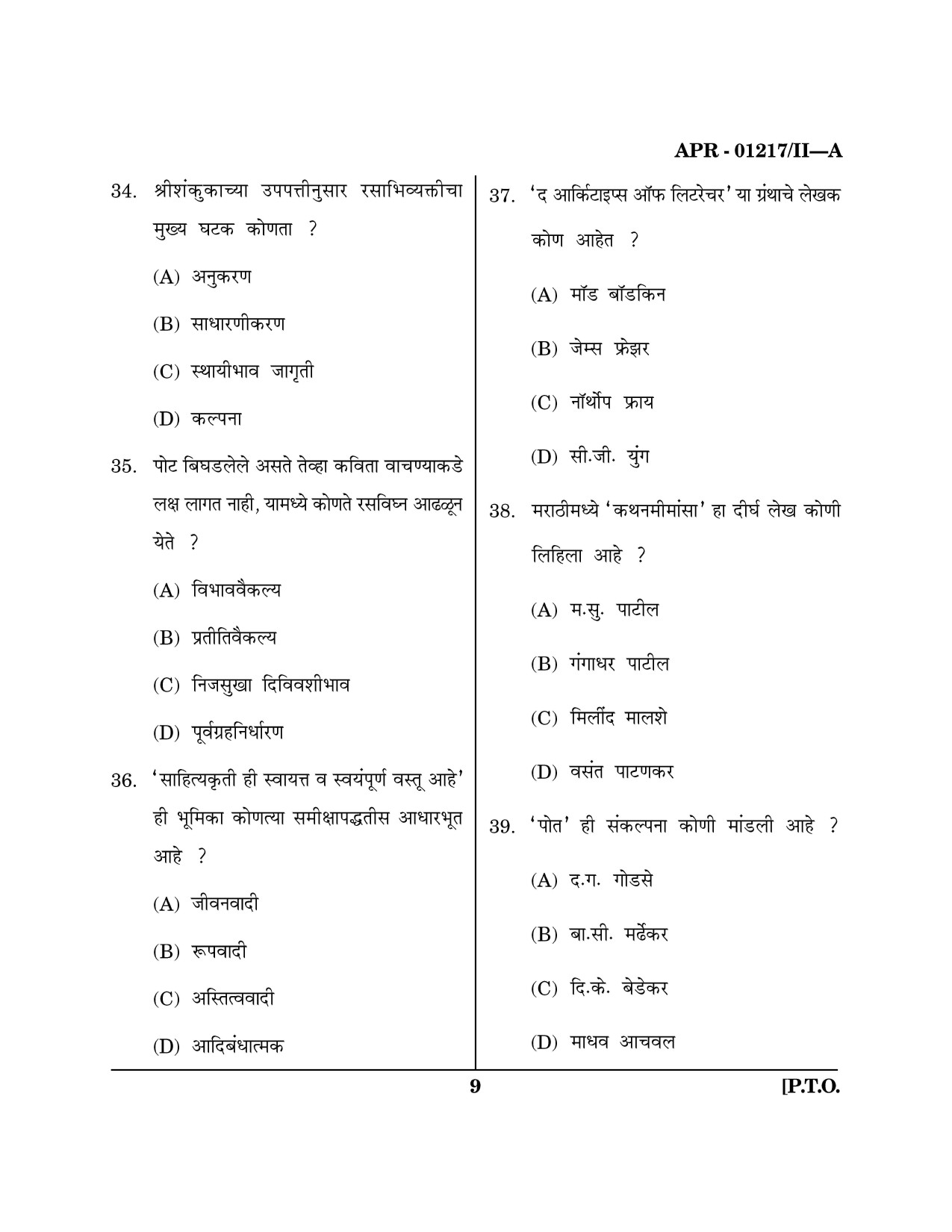 Maharashtra SET Marathi Question Paper II April 2017 8