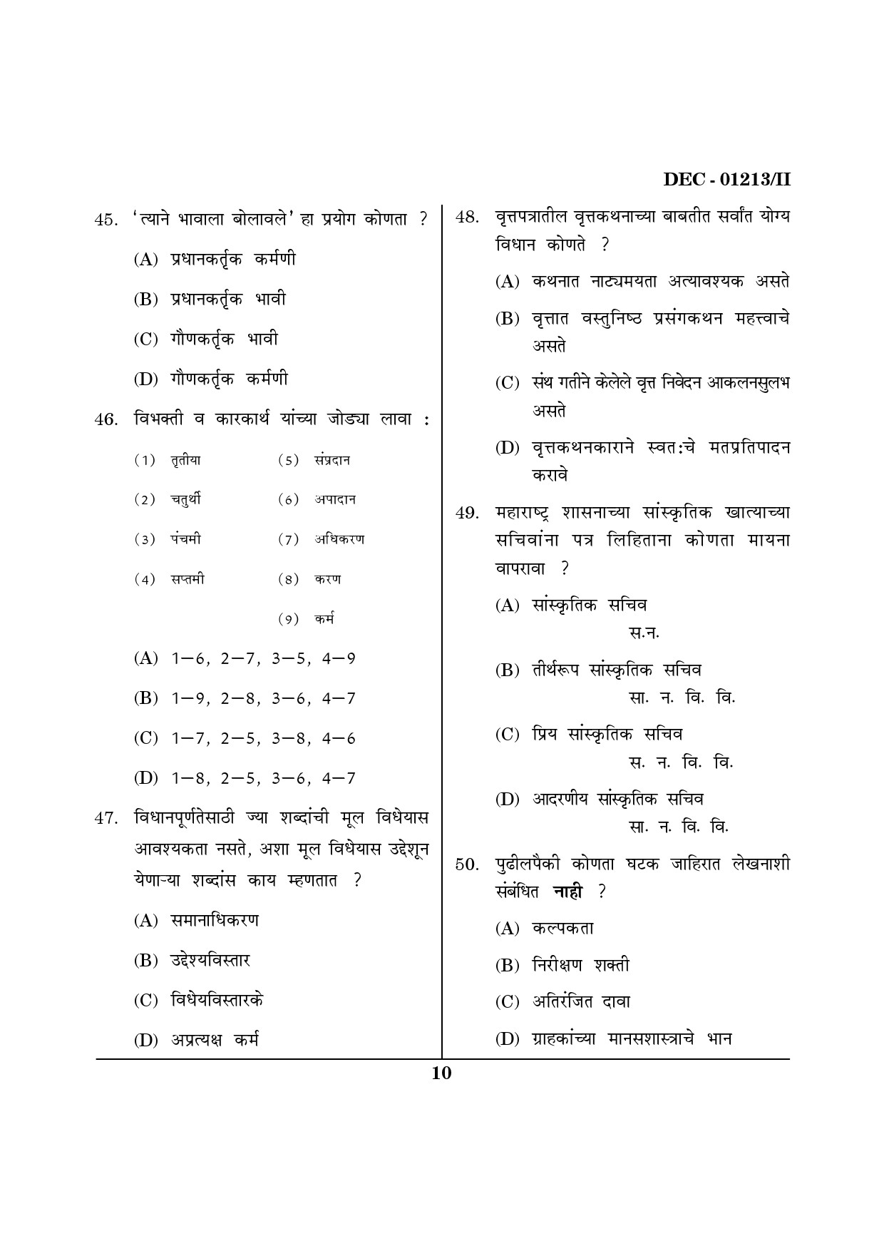 Maharashtra SET Marathi Question Paper II December 2013 9