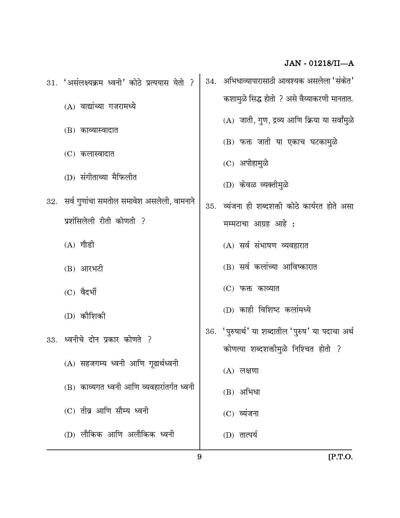 Maharashtra SET Marathi Question Paper II January 2018 8