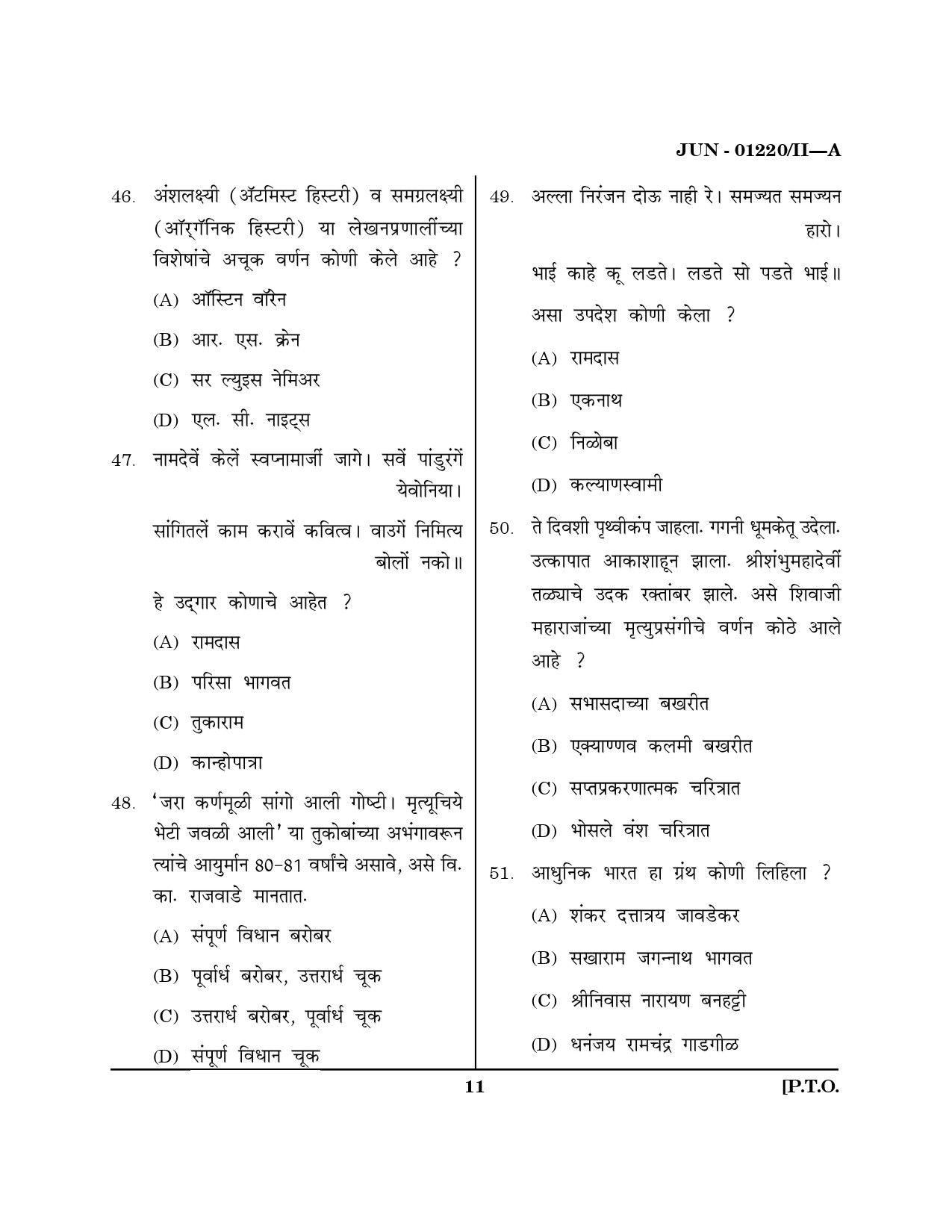 Maharashtra SET Marathi Question Paper II June 2020 10