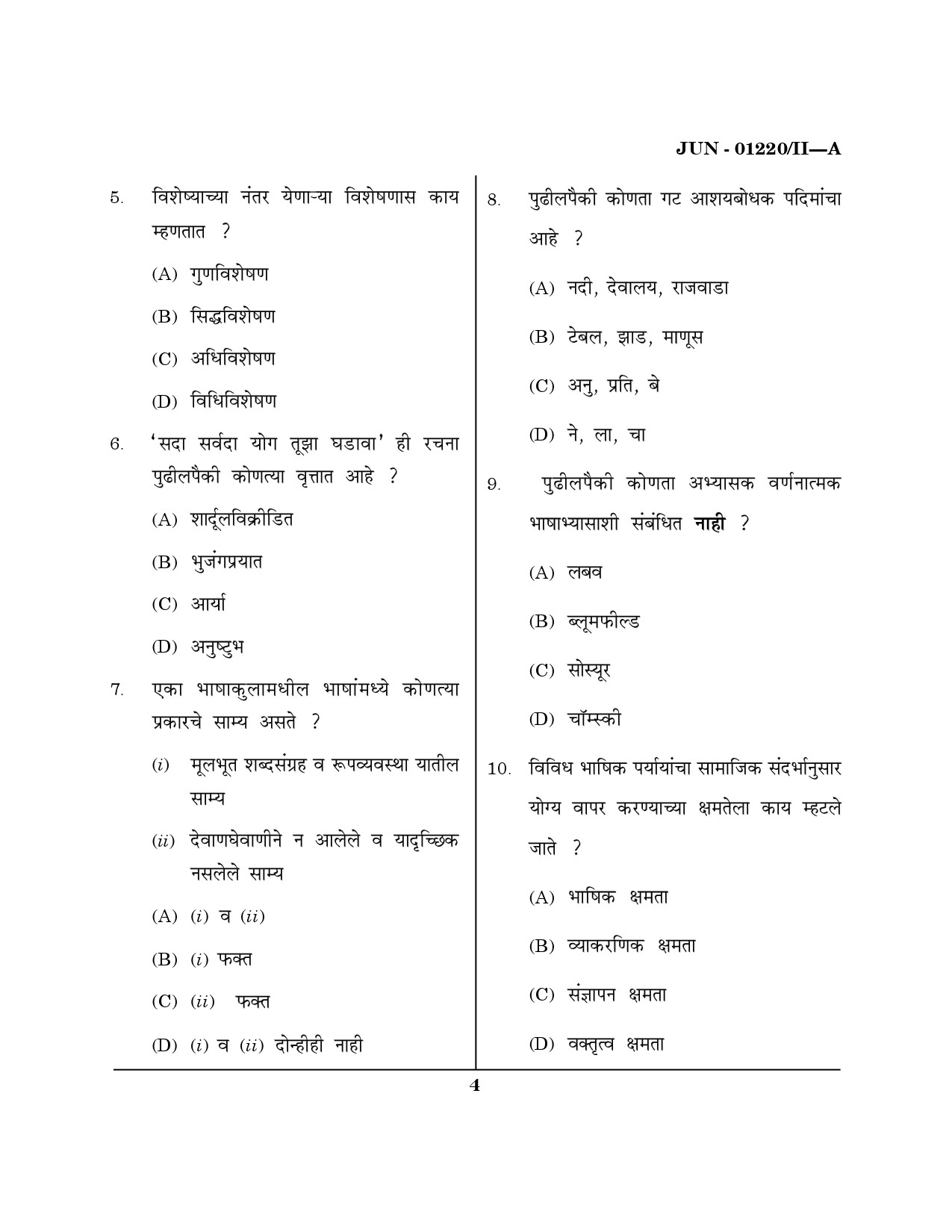 Maharashtra SET Marathi Question Paper II June 2020 3