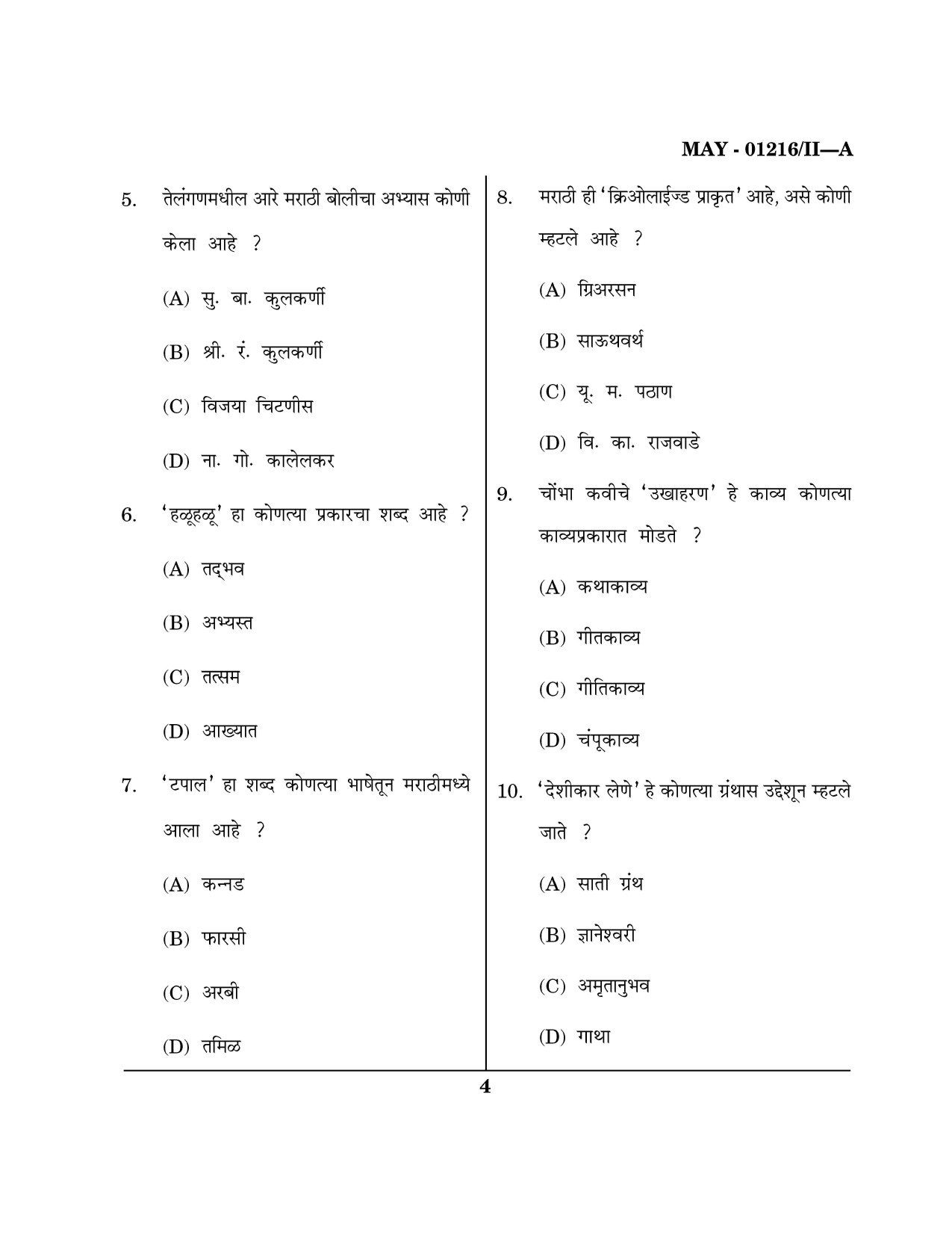 Maharashtra SET Marathi Question Paper II May 2016 3