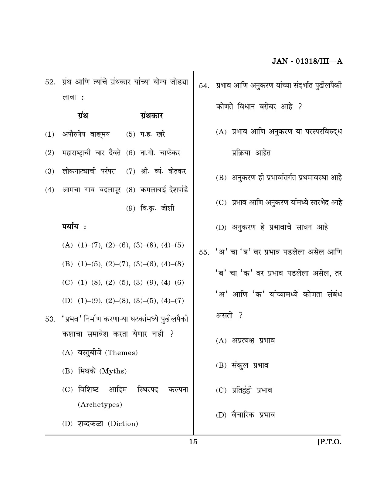 Maharashtra SET Marathi Question Paper III January 2018 14
