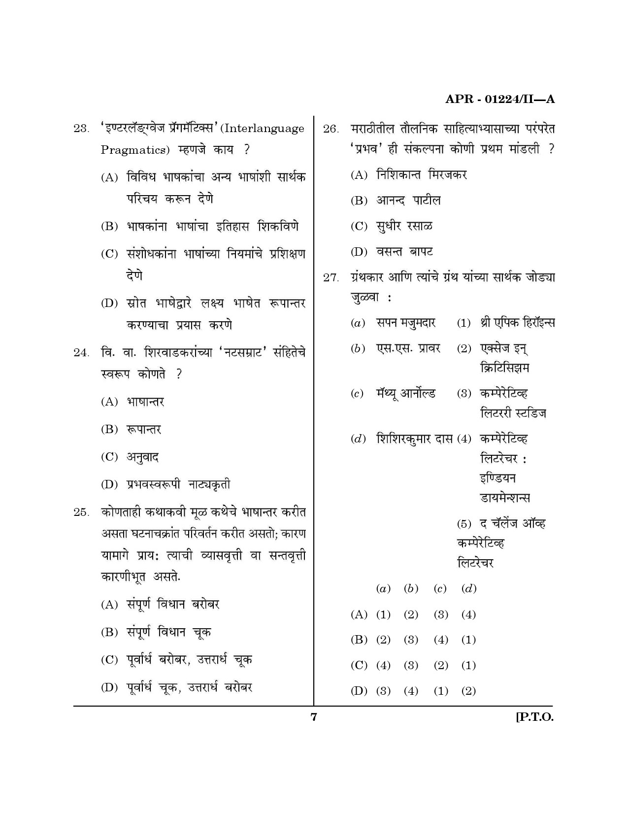 MH SET Marathi Question Paper II April 2024 6