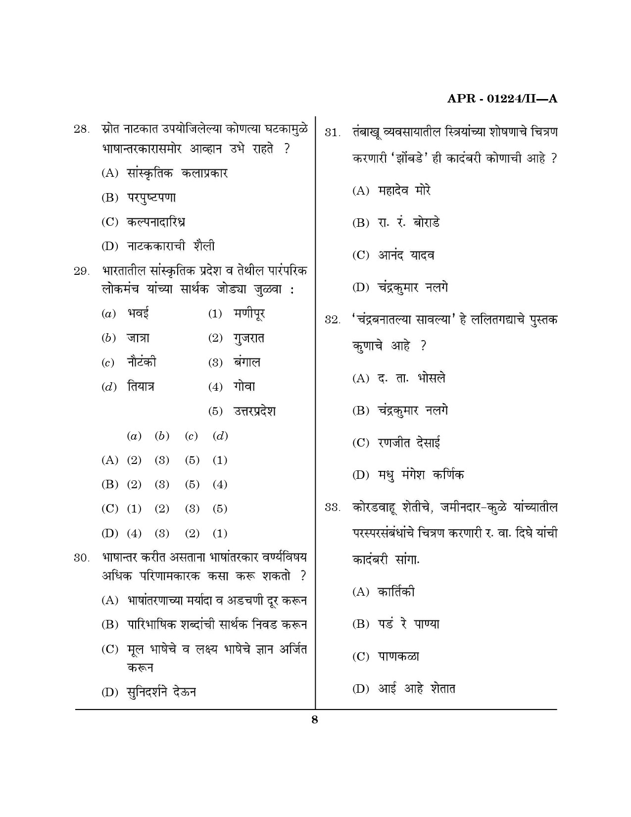 MH SET Marathi Question Paper II April 2024 7