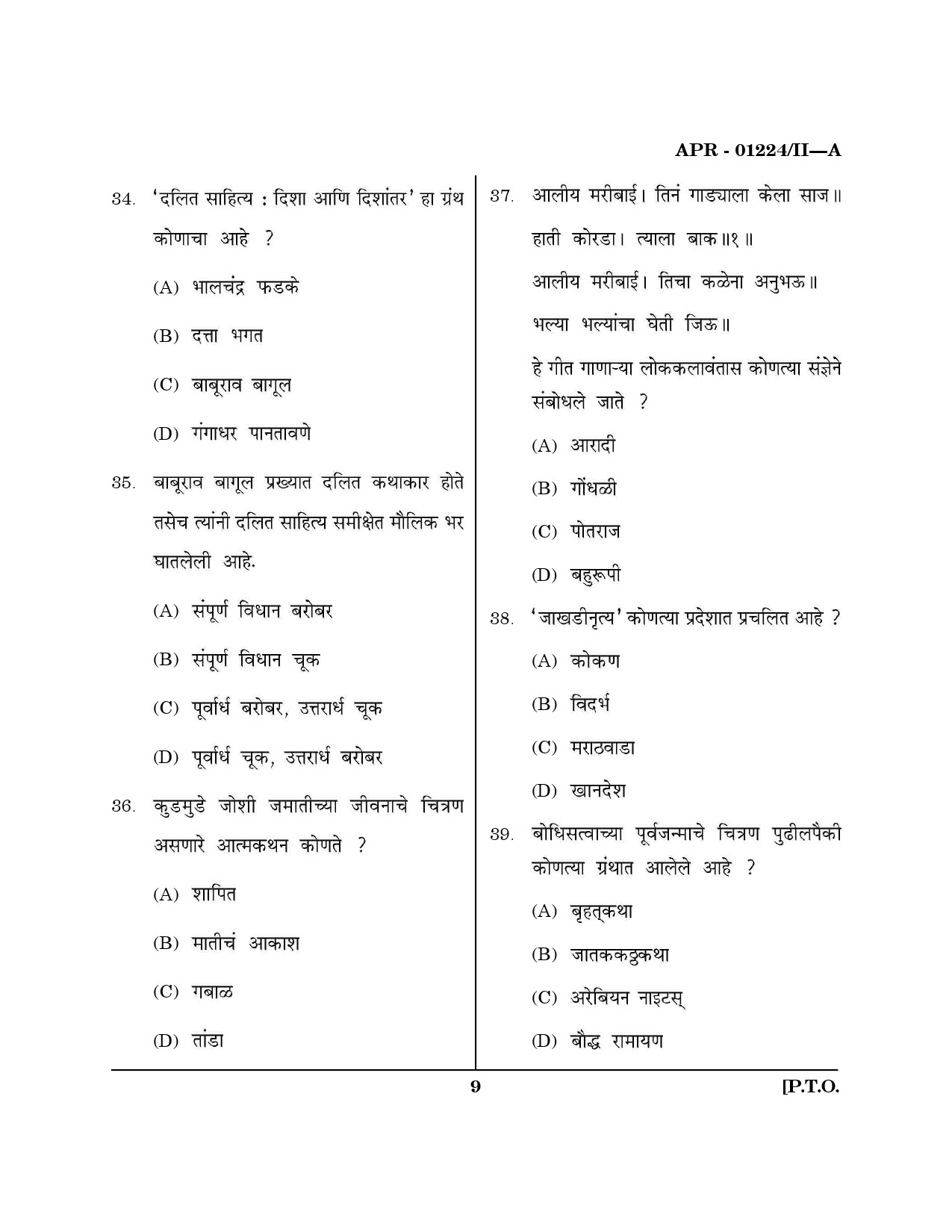 MH SET Marathi Question Paper II April 2024 8