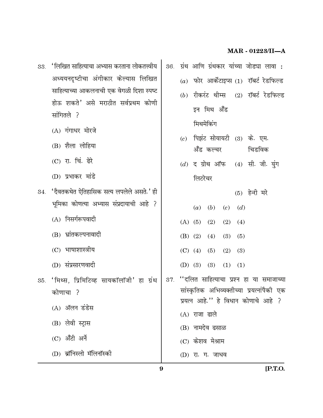 MH SET Marathi Question Paper II March 2023 8