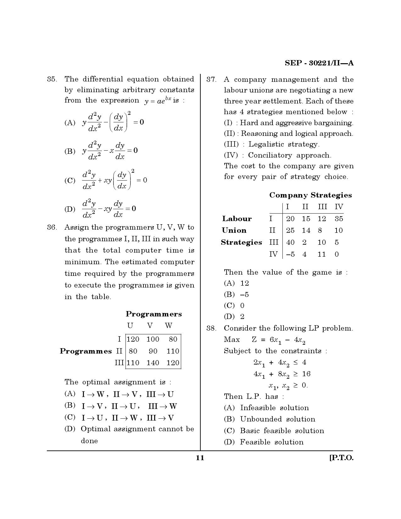 Maharashtra SET Mathematical Sciences Exam Question Paper September 2021 10