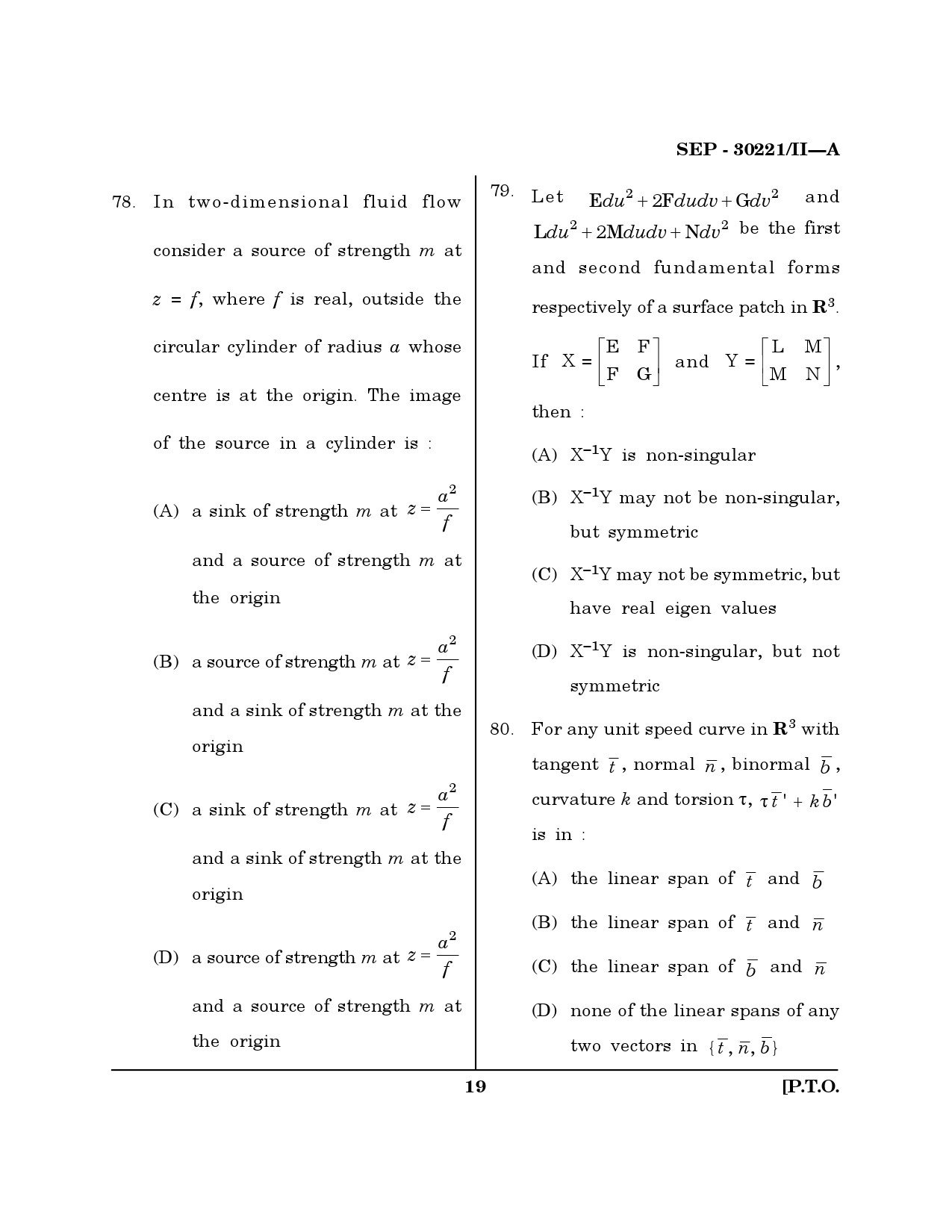 Maharashtra SET Mathematical Sciences Exam Question Paper September 2021 18