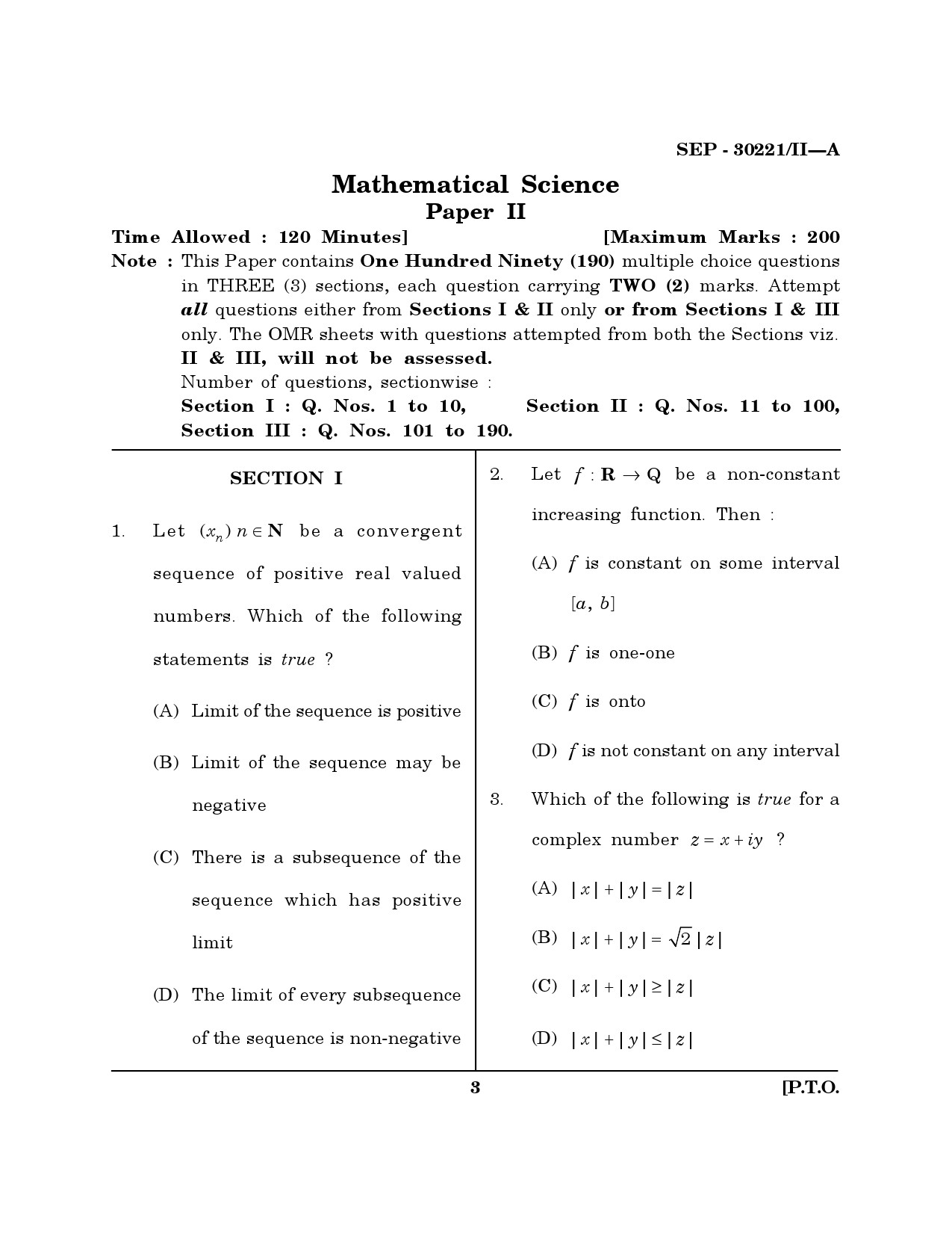 Maharashtra SET Mathematical Sciences Exam Question Paper September 2021 2