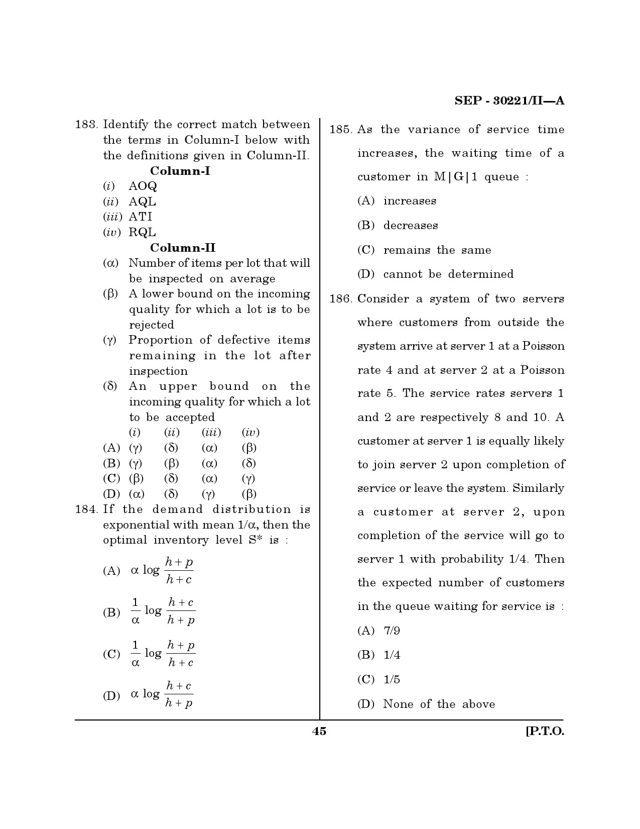 Maharashtra SET Mathematical Sciences Exam Question Paper September 2021 44