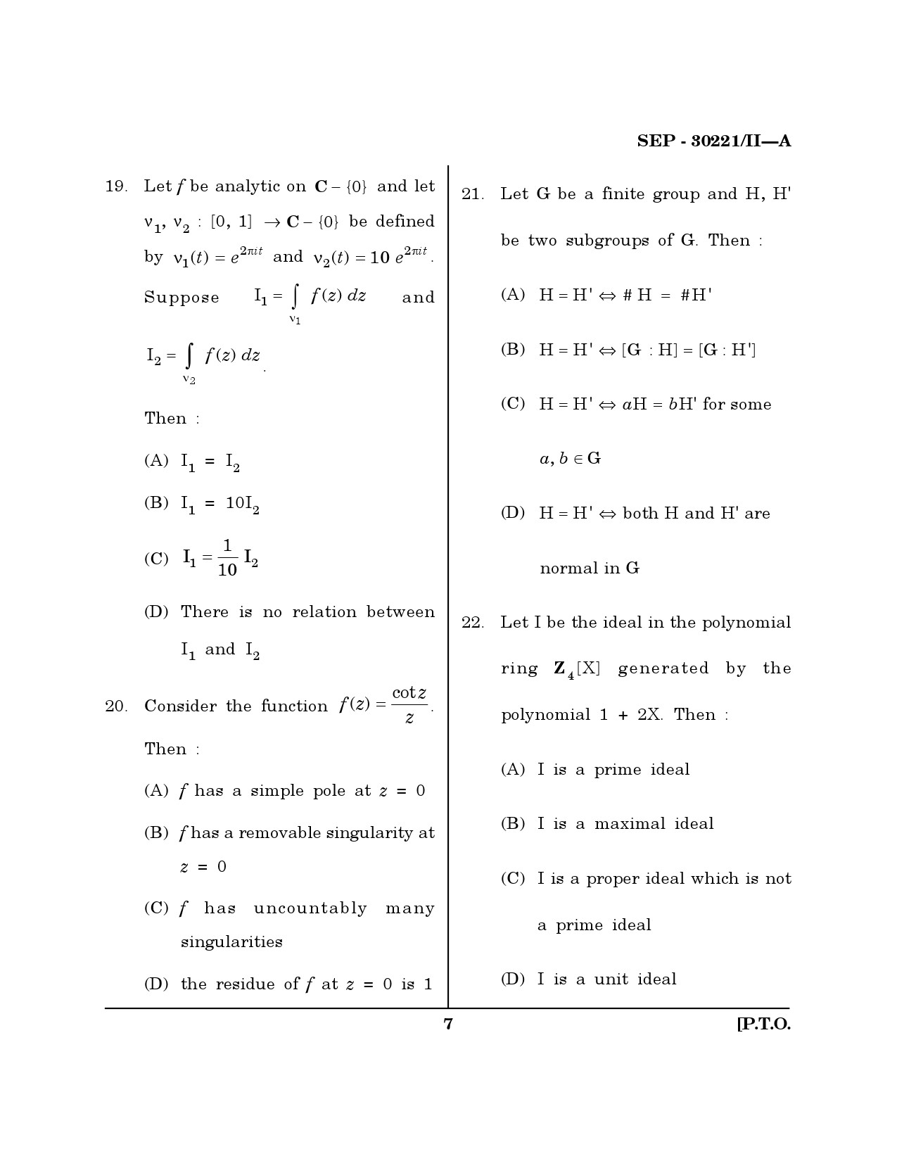 Maharashtra SET Mathematical Sciences Exam Question Paper September 2021 6