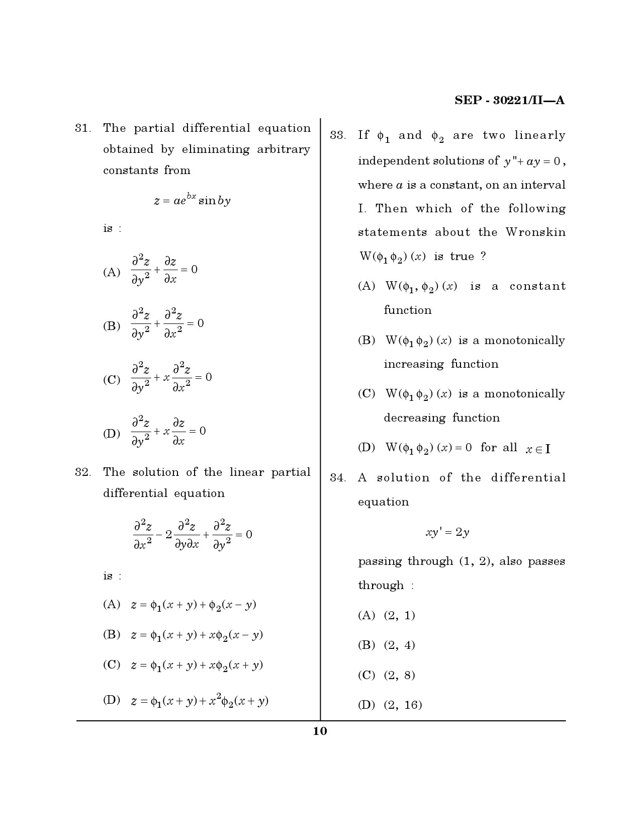 Maharashtra SET Mathematical Sciences Exam Question Paper September 2021 9