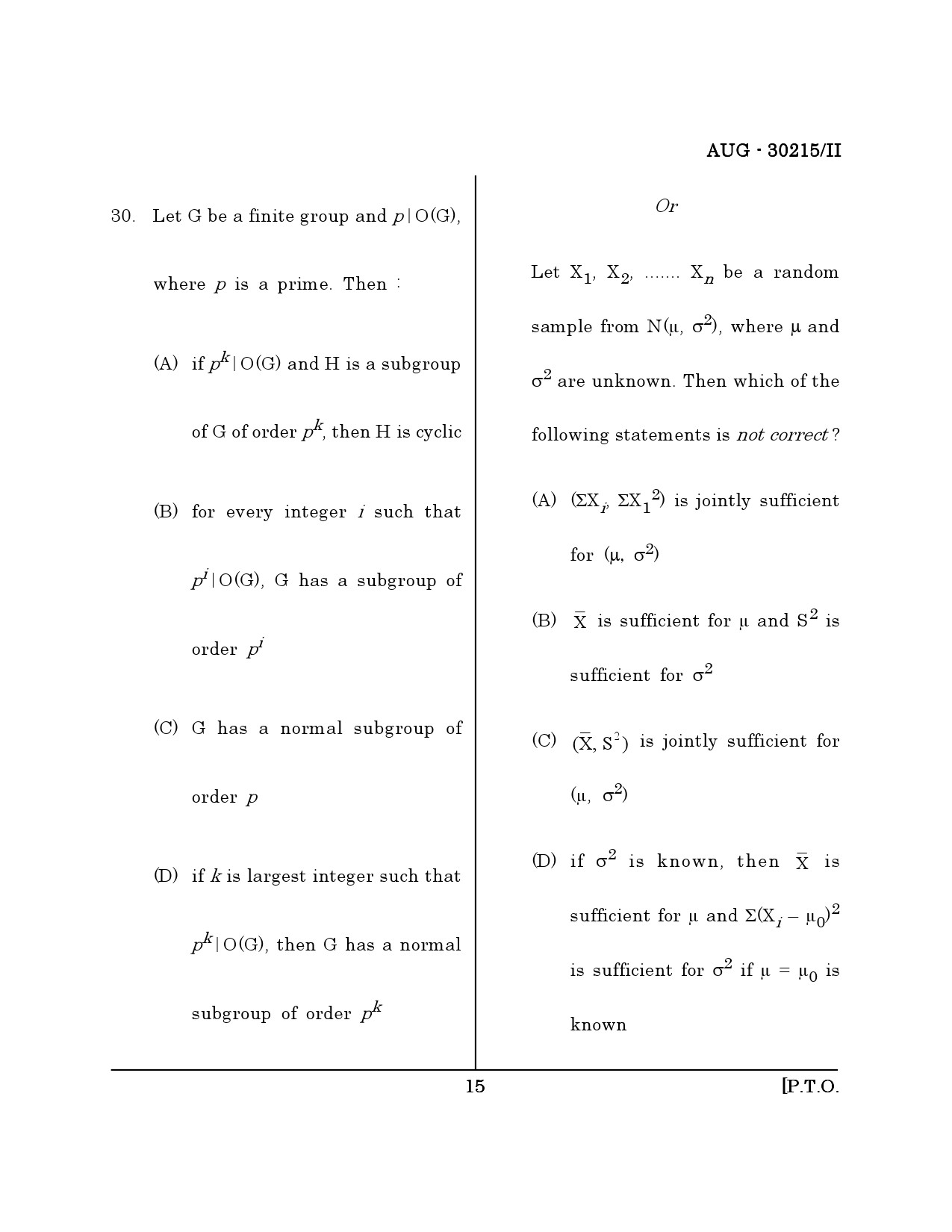 Maharashtra SET Mathematical Sciences Question Paper II August 2015 14