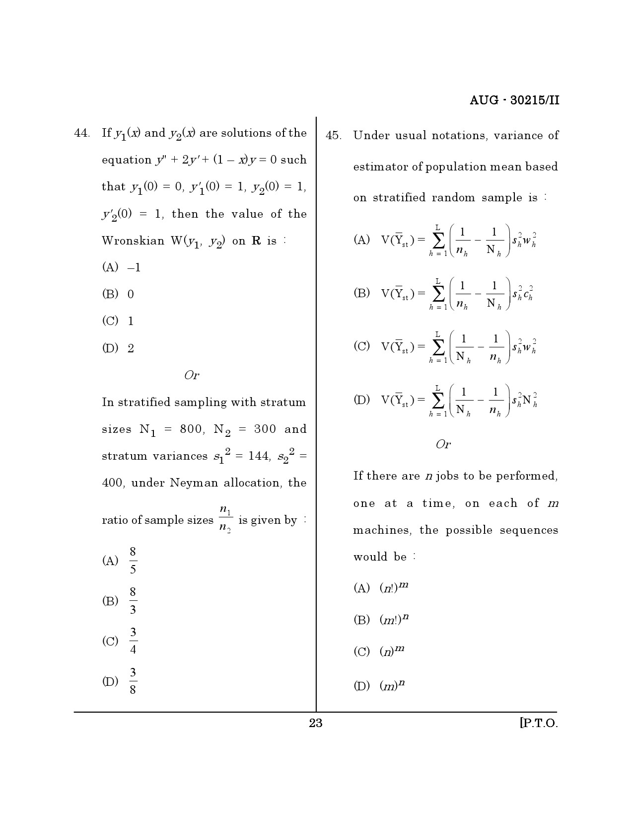 Maharashtra SET Mathematical Sciences Question Paper II August 2015 22