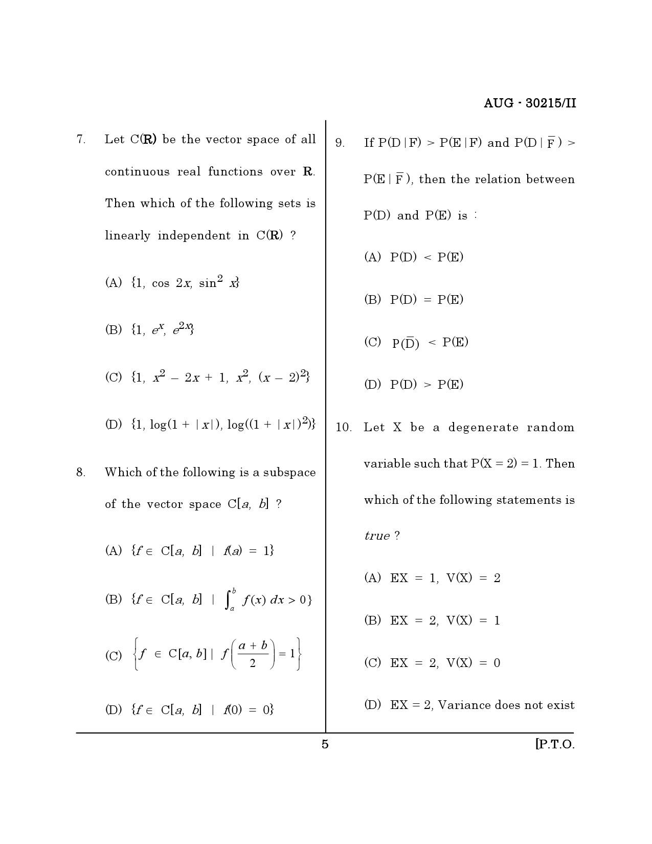 Maharashtra SET Mathematical Sciences Question Paper II August 2015 4