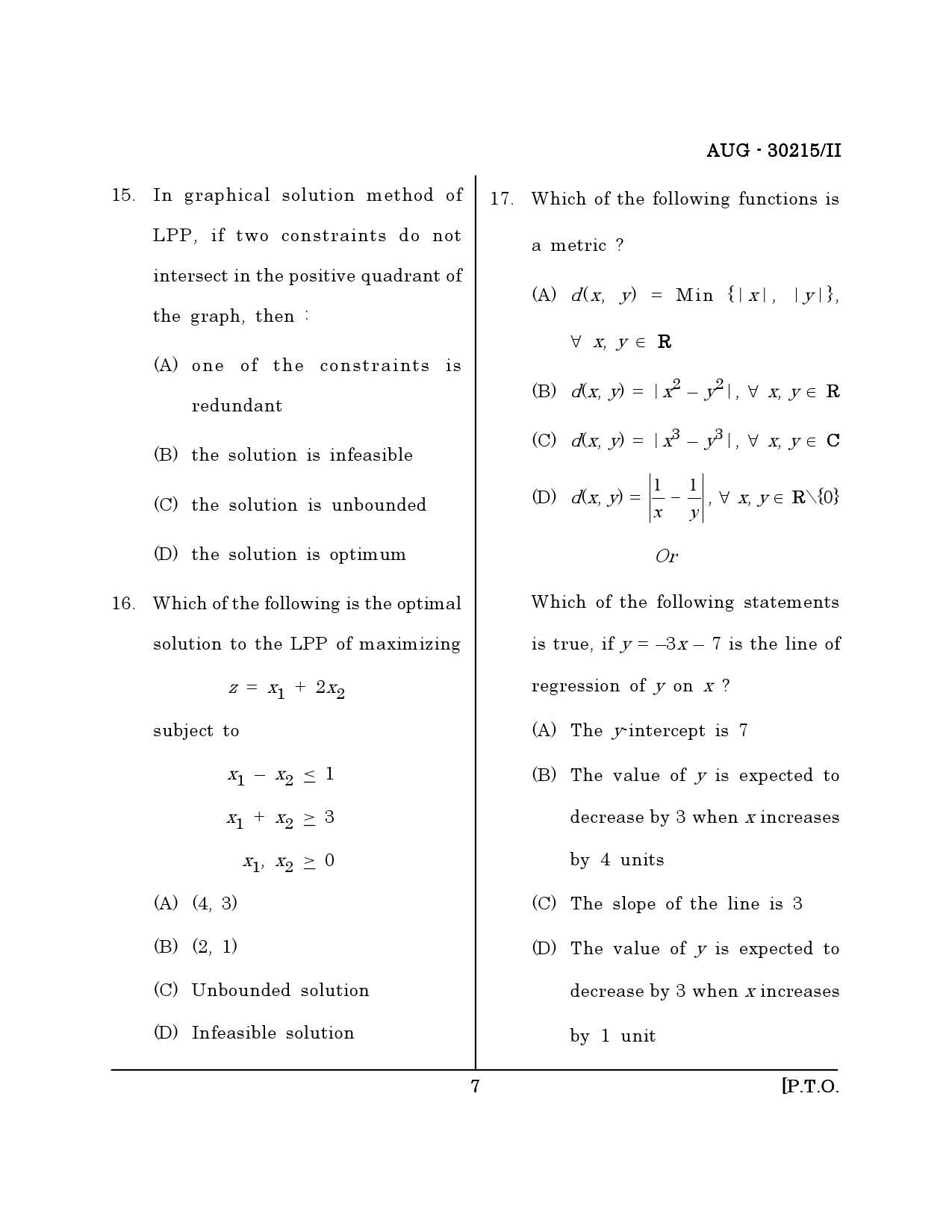Maharashtra SET Mathematical Sciences Question Paper II August 2015 6
