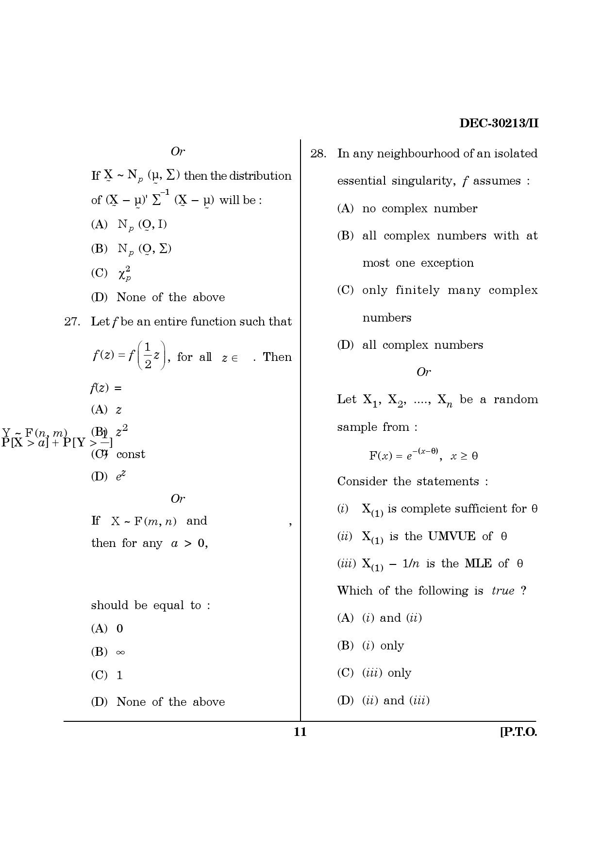 Maharashtra SET Mathematical Sciences Question Paper II December 2013 10