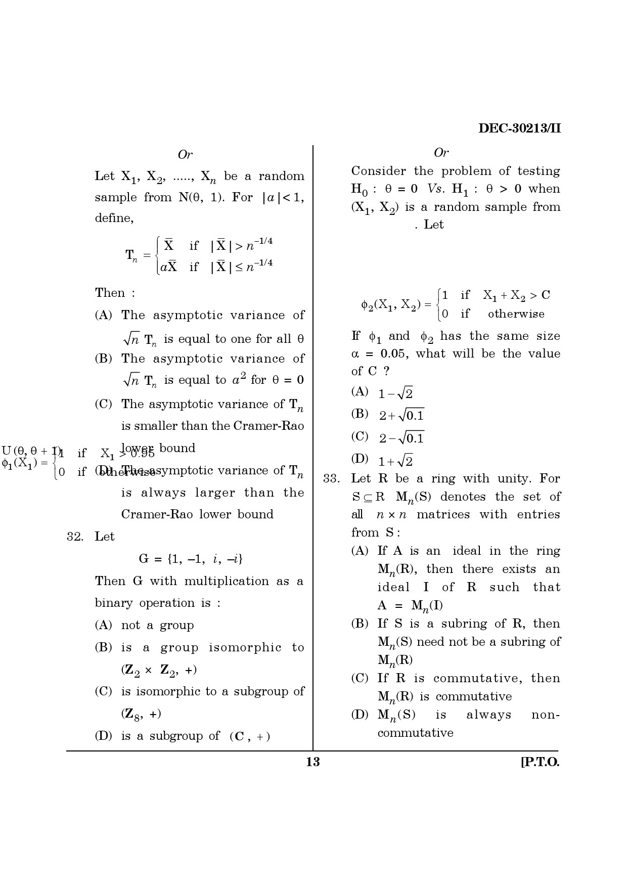 Maharashtra SET Mathematical Sciences Question Paper II December 2013 12