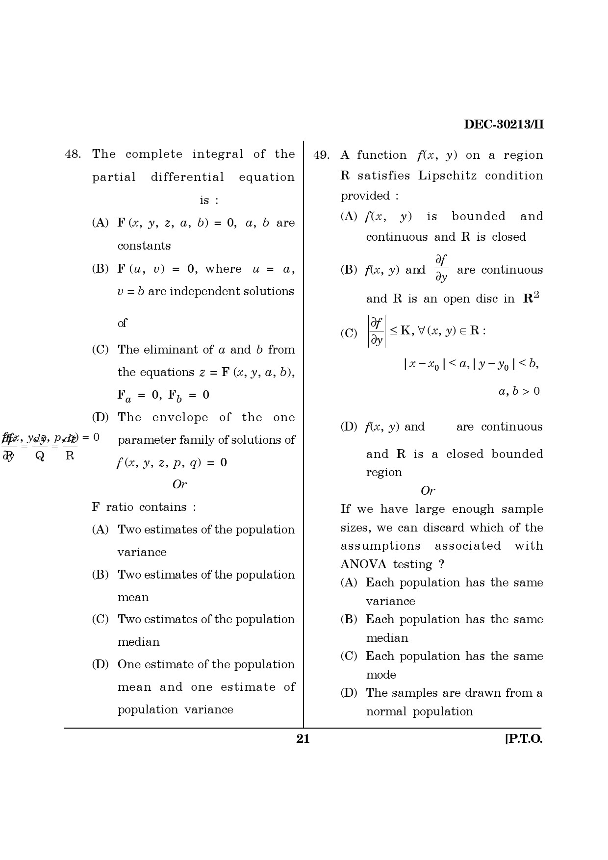 Maharashtra SET Mathematical Sciences Question Paper II December 2013 20