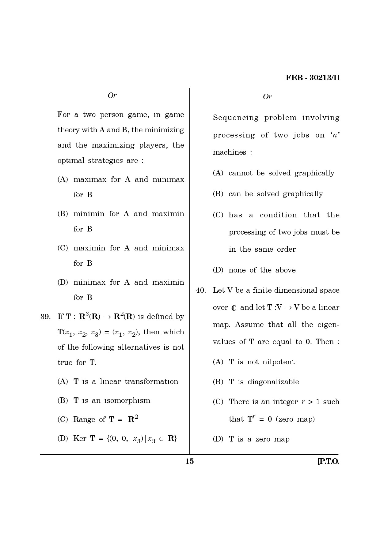 Maharashtra SET Mathematical Sciences Question Paper II February 2013 15