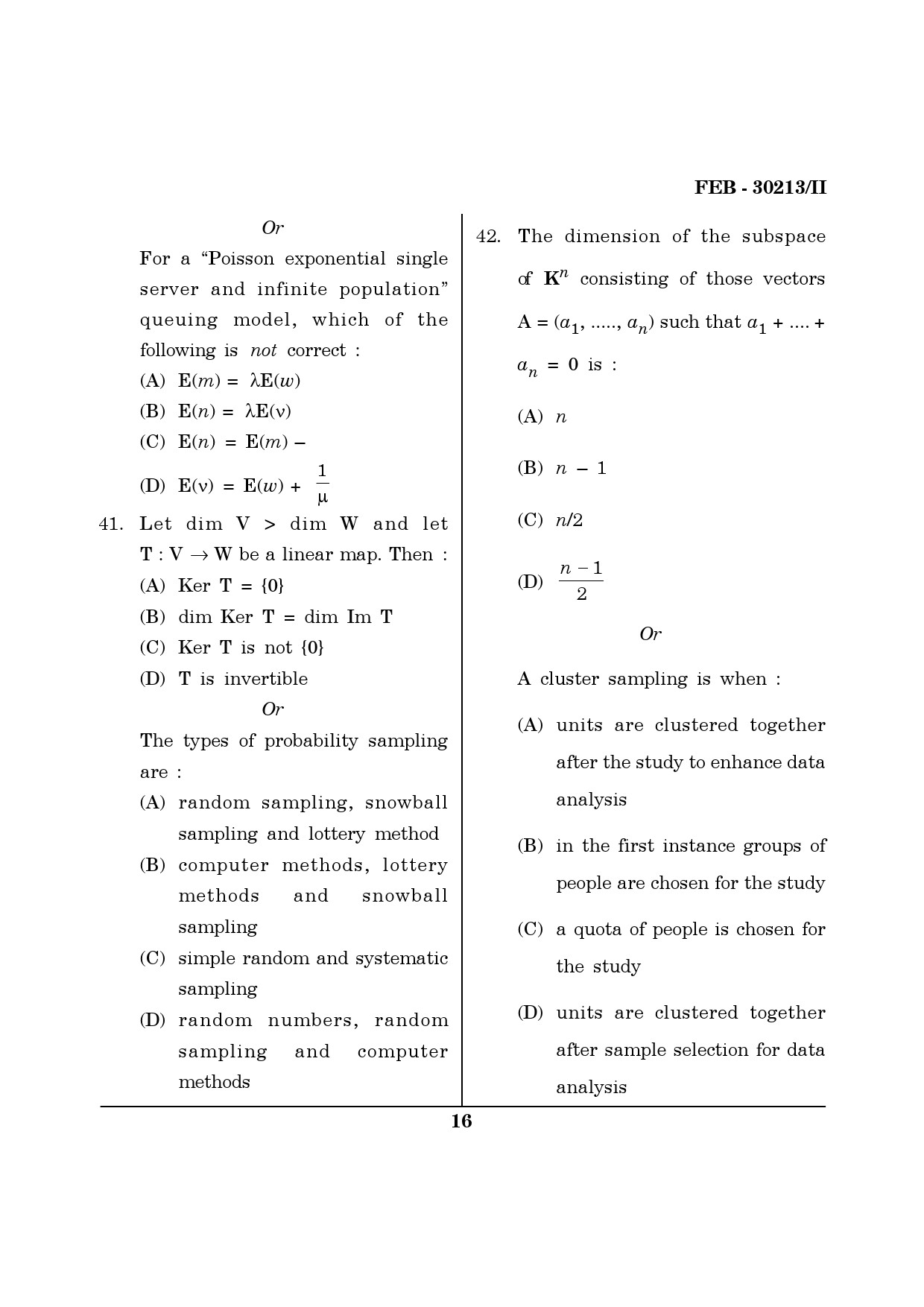 Maharashtra SET Mathematical Sciences Question Paper II February 2013 16