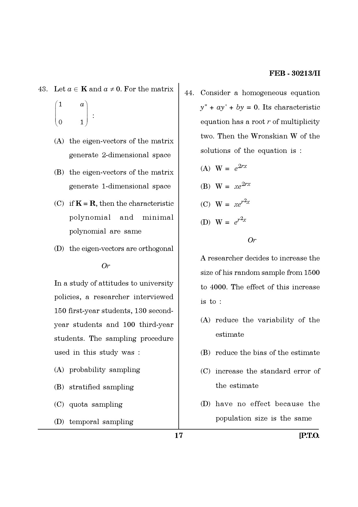 Maharashtra SET Mathematical Sciences Question Paper II February 2013 17