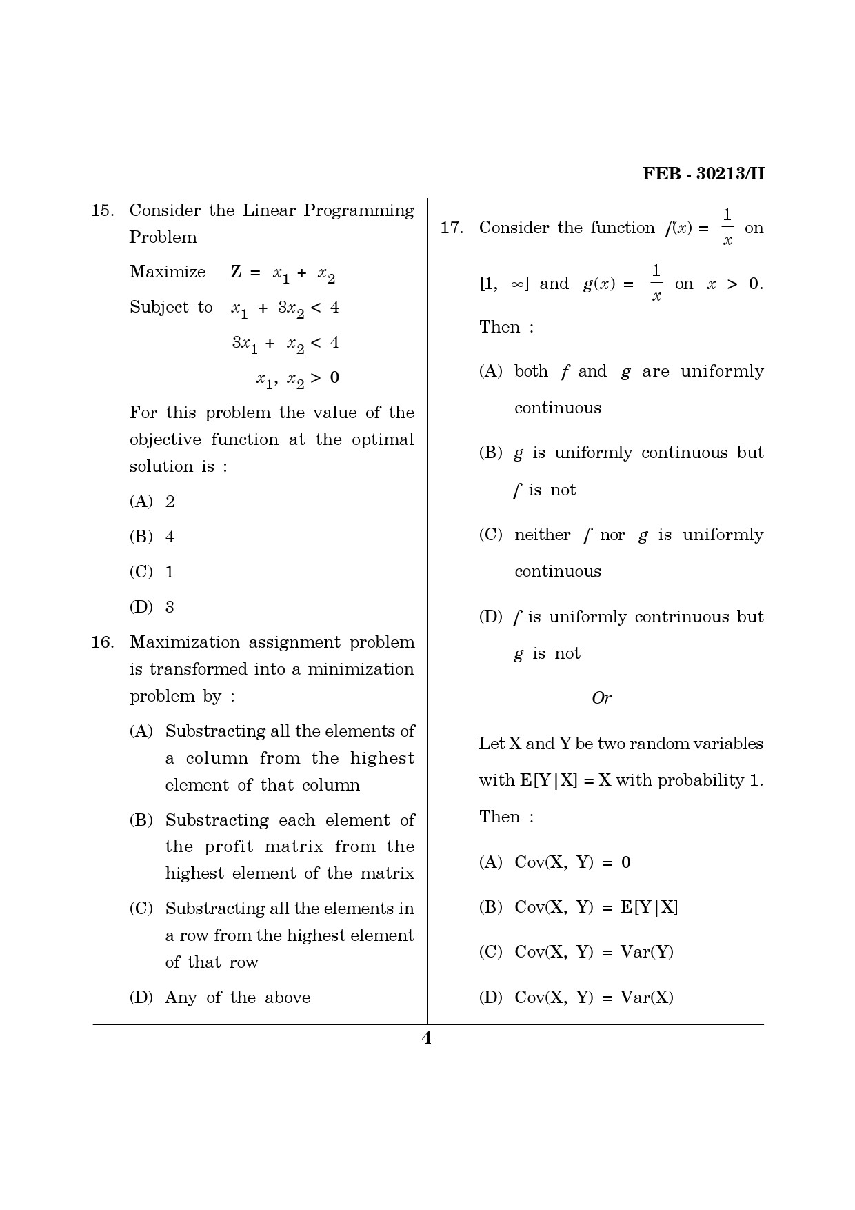 Maharashtra SET Mathematical Sciences Question Paper II February 2013 4