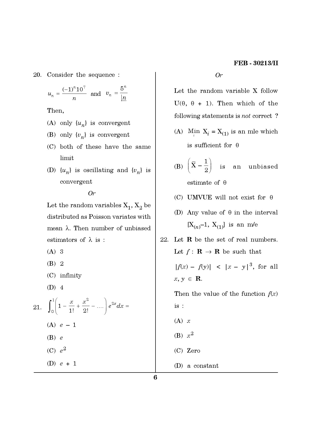 Maharashtra SET Mathematical Sciences Question Paper II February 2013 6
