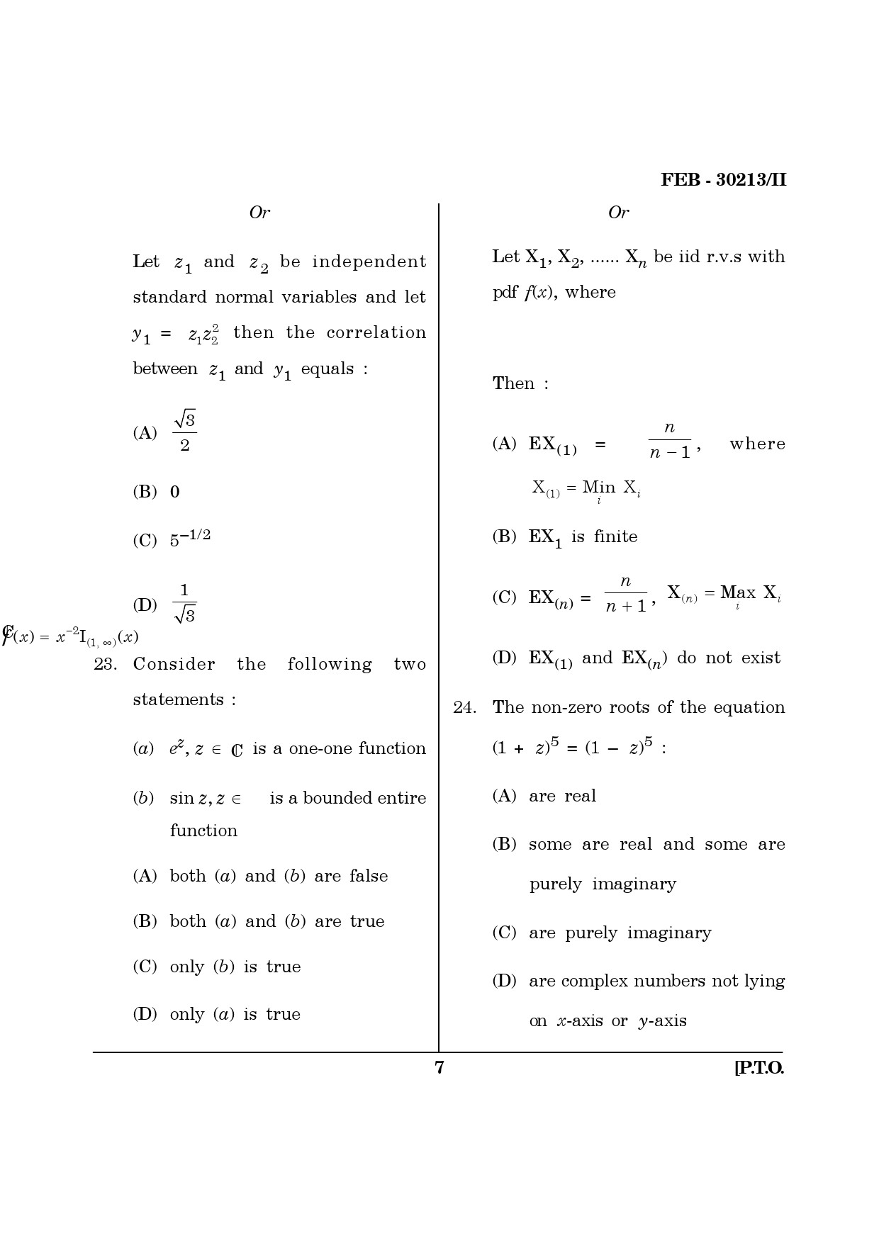Maharashtra SET Mathematical Sciences Question Paper II February 2013 7