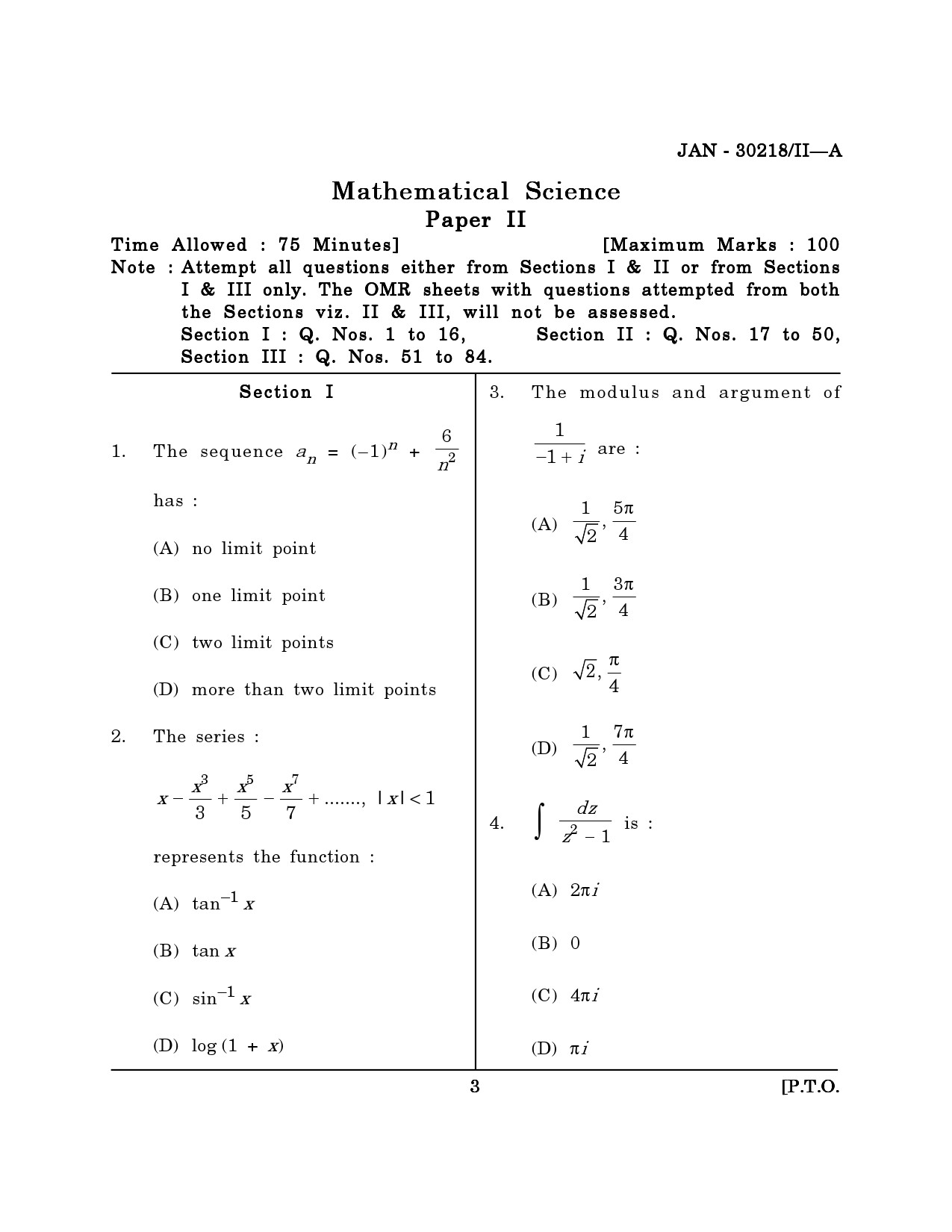 Maharashtra SET Mathematical Sciences Question Paper II January 2018 2