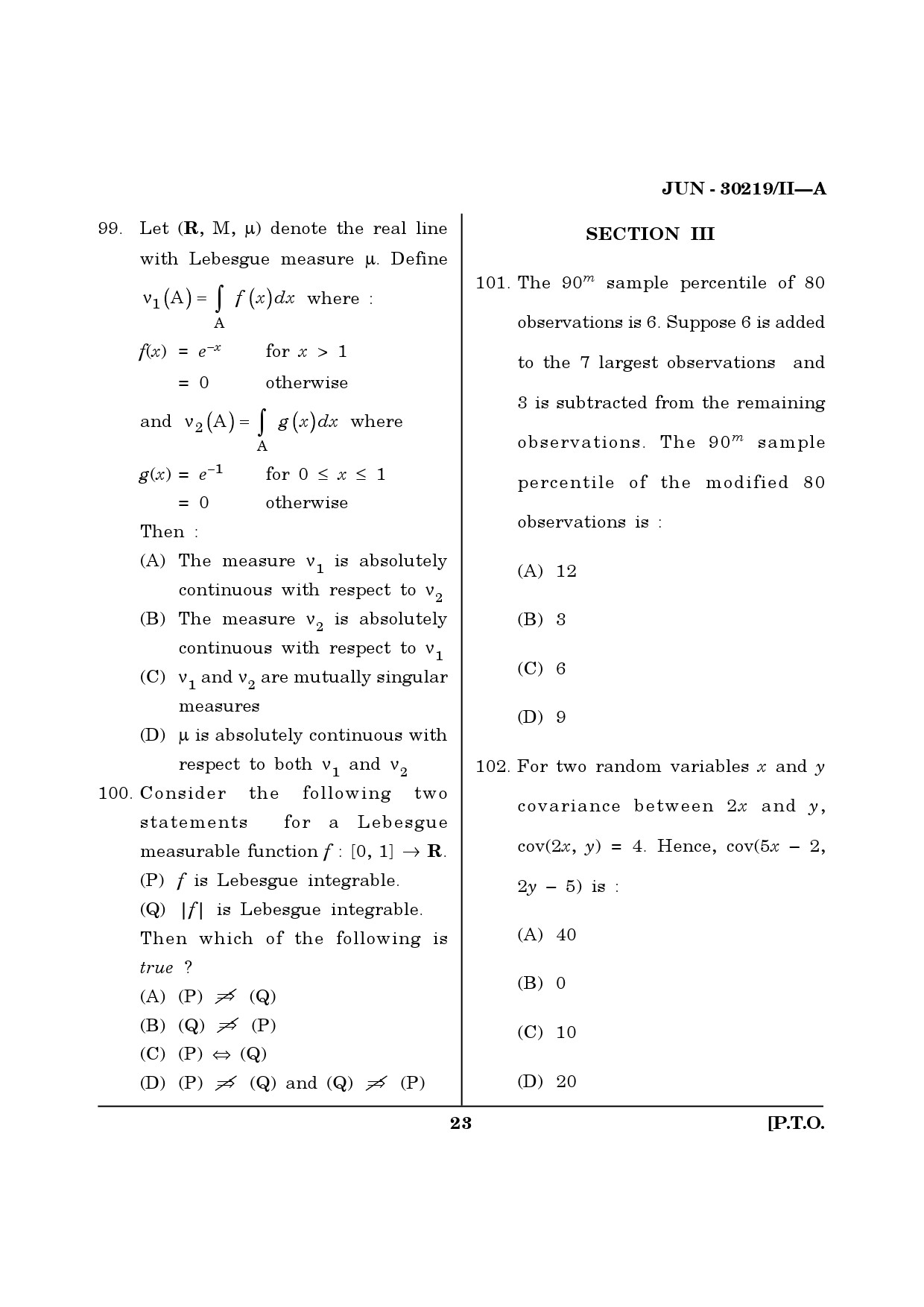 Maharashtra SET Mathematical Sciences Question Paper II June 2019 22