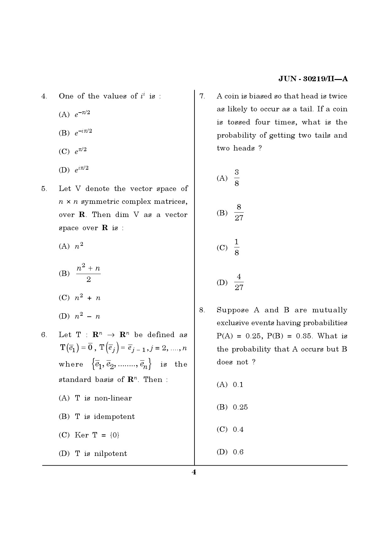 Maharashtra SET Mathematical Sciences Question Paper II June 2019 3