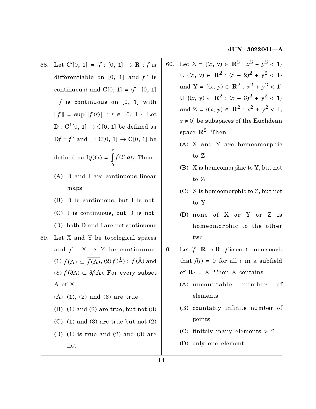 Maharashtra SET Mathematical Sciences Question Paper II June 2020 13