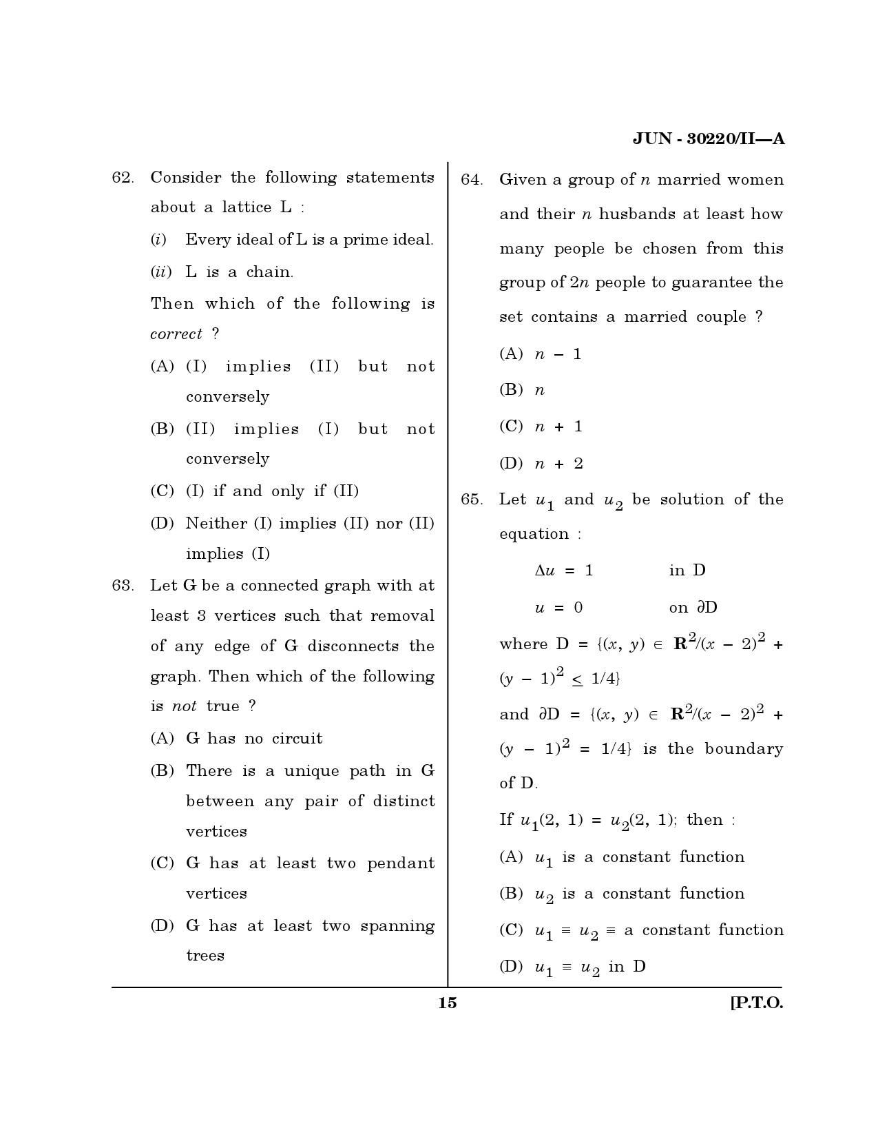 Maharashtra SET Mathematical Sciences Question Paper II June 2020 14