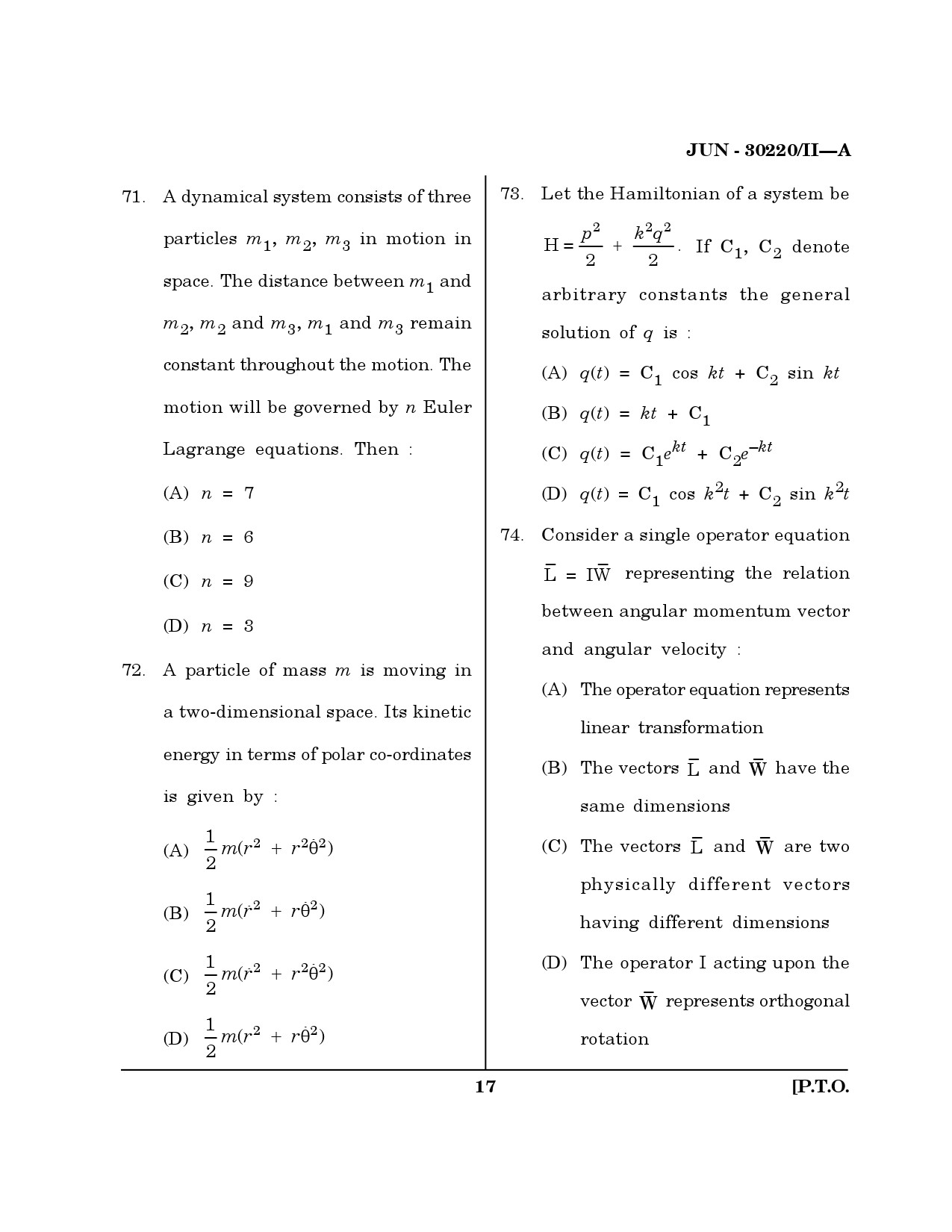 Maharashtra SET Mathematical Sciences Question Paper II June 2020 16