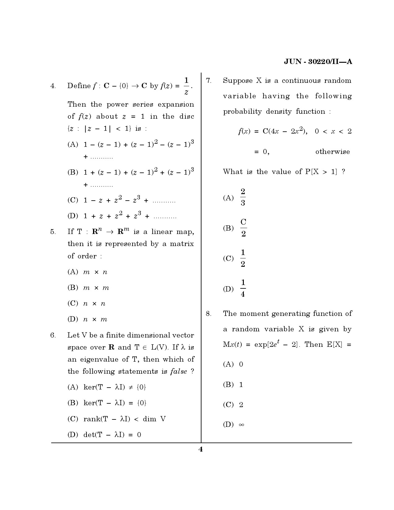 Maharashtra SET Mathematical Sciences Question Paper II June 2020 3