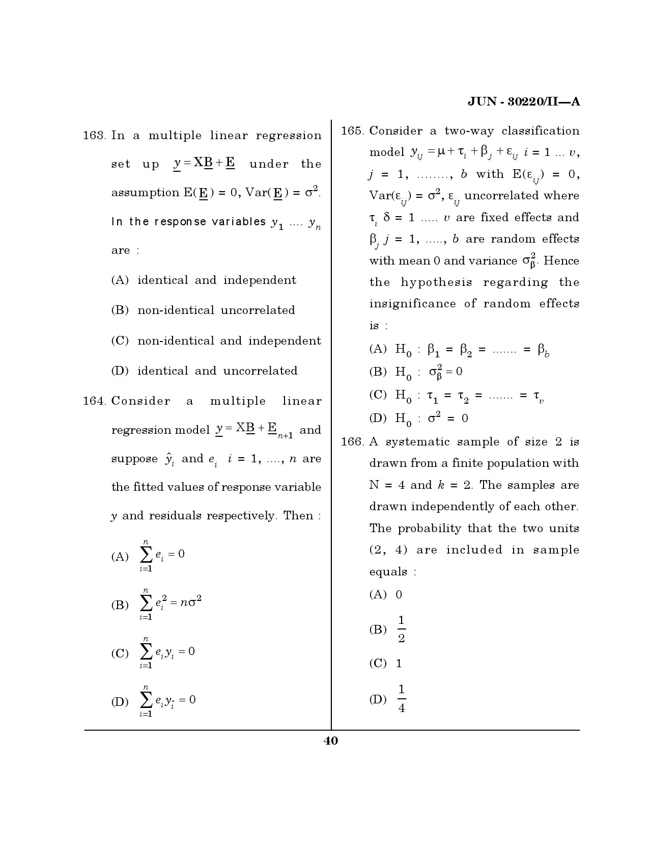 Maharashtra SET Mathematical Sciences Question Paper II June 2020 39