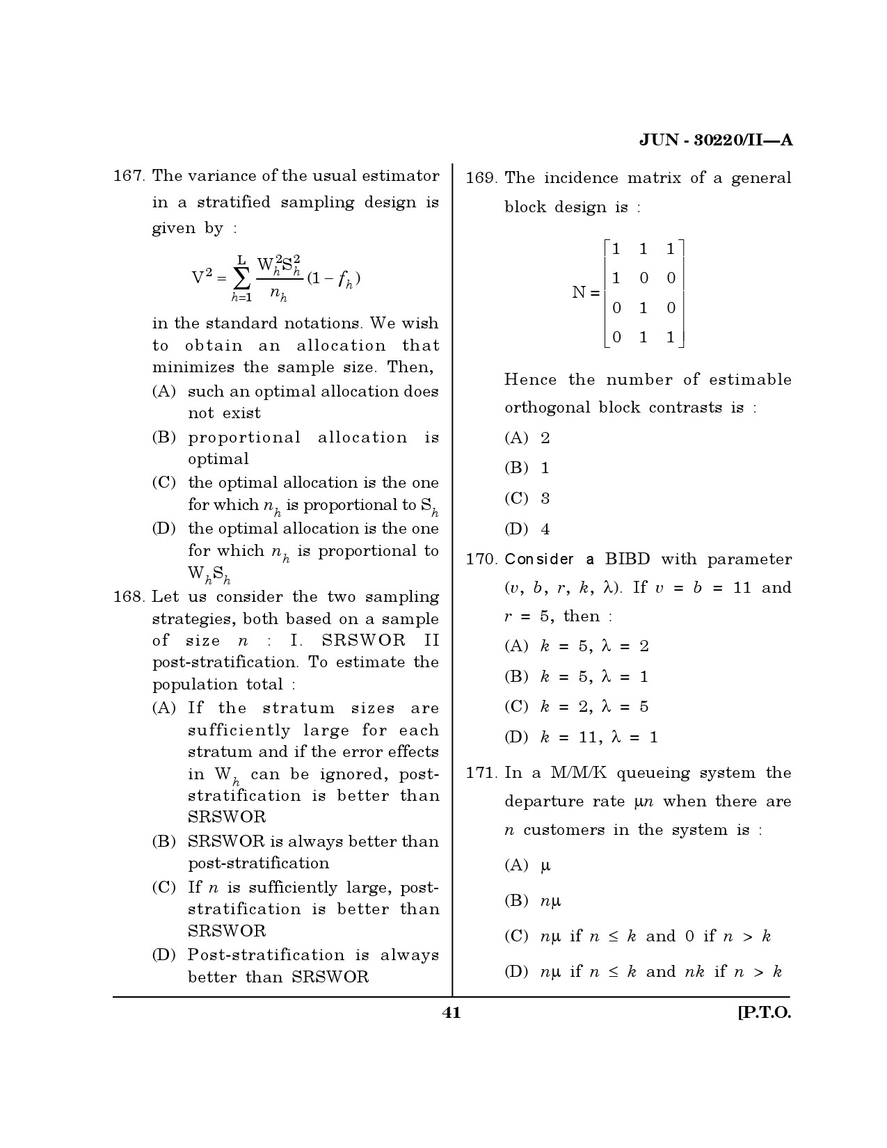 Maharashtra SET Mathematical Sciences Question Paper II June 2020 40